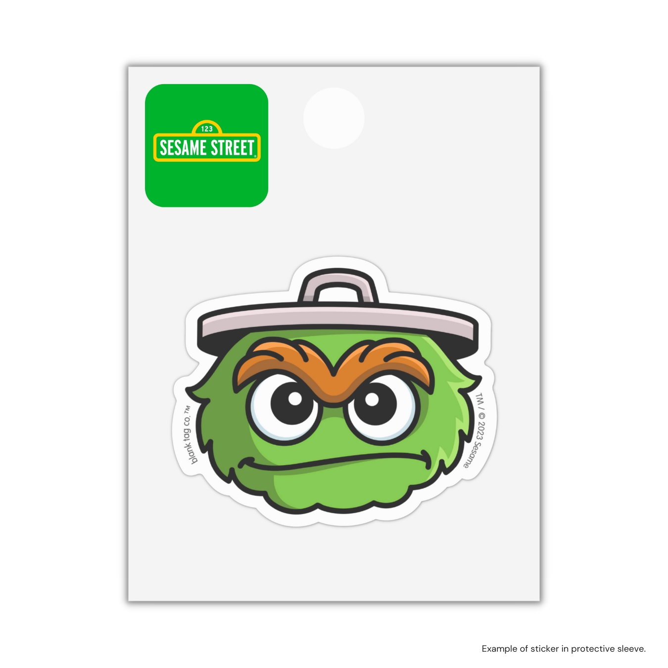 Oscar The Grouch Face Sticker