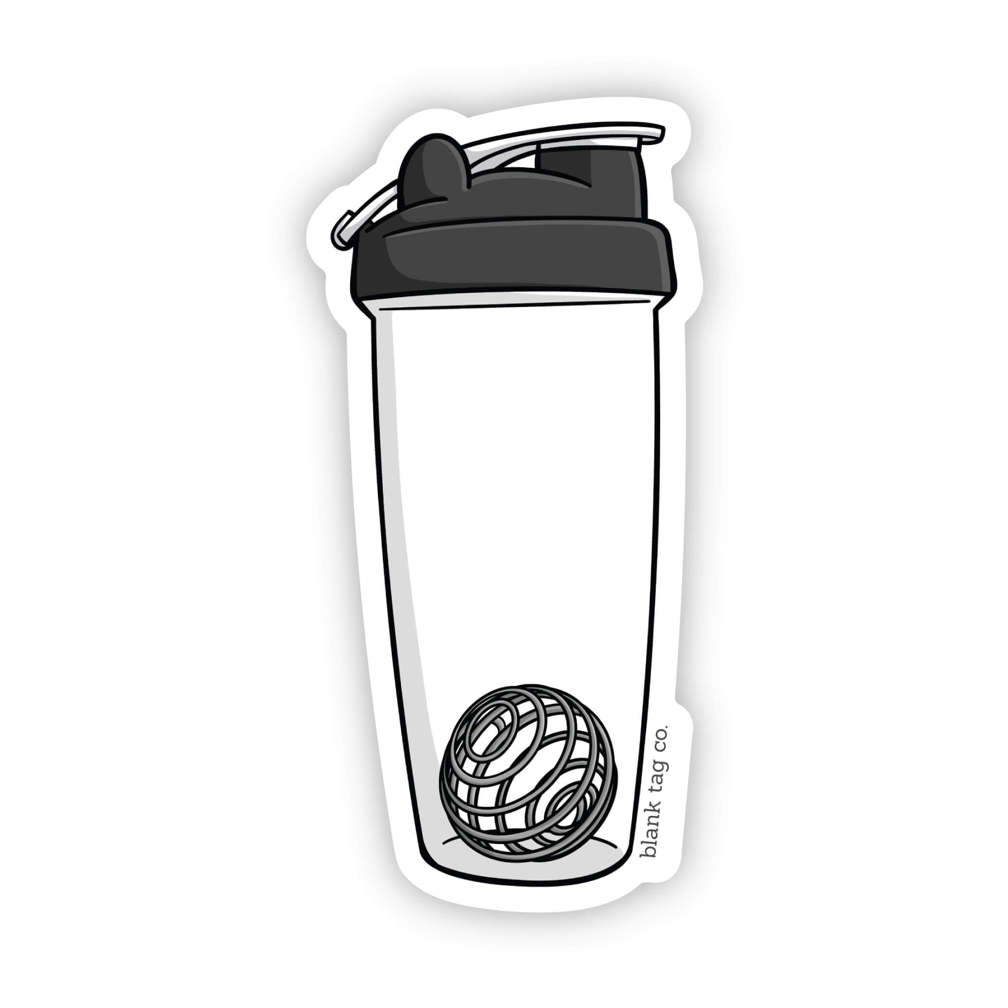 Blank Tag Co.® Protein Shaker Bottle Waterproof Sticker