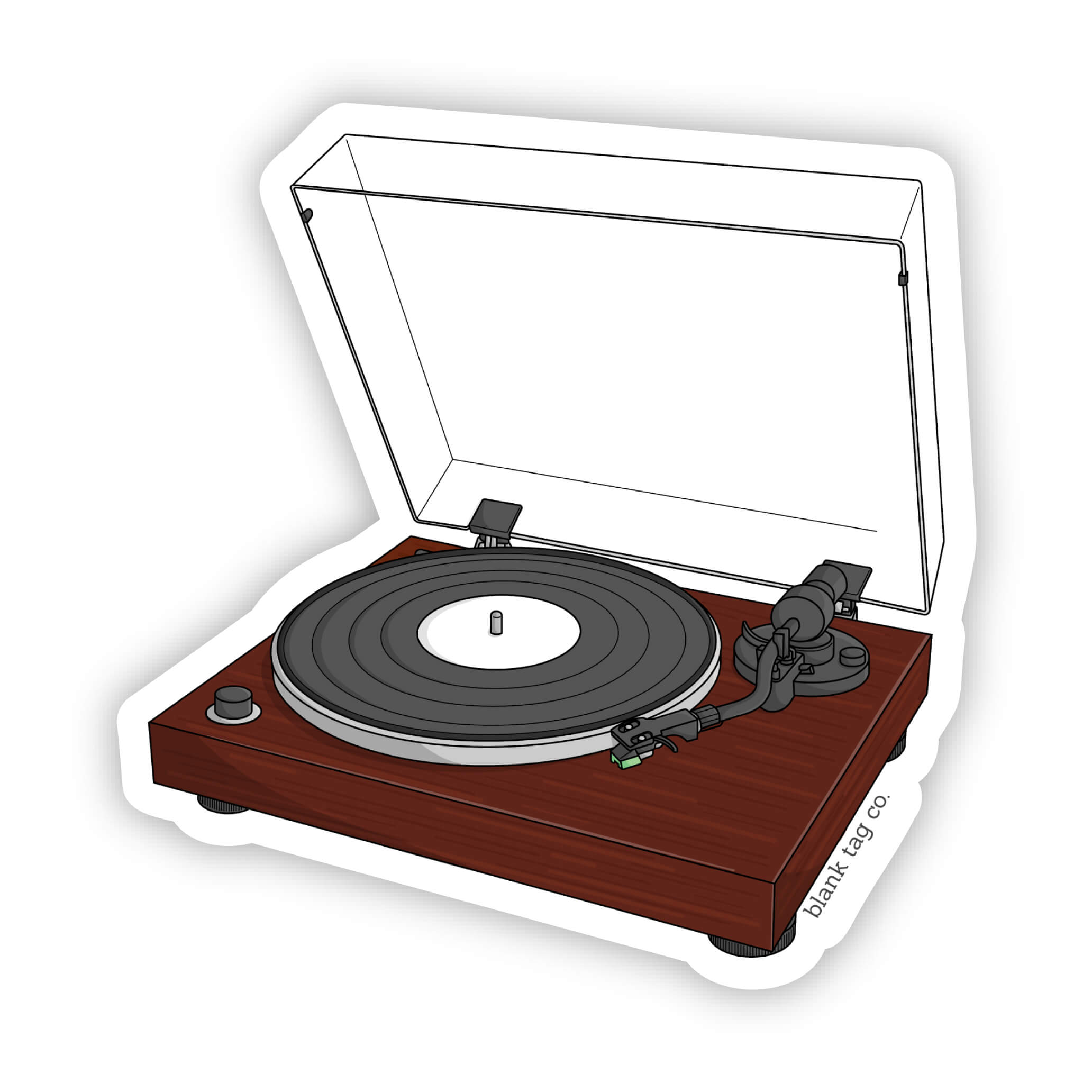 Blank Tag Co.® Waterproof Record Player Sticker
