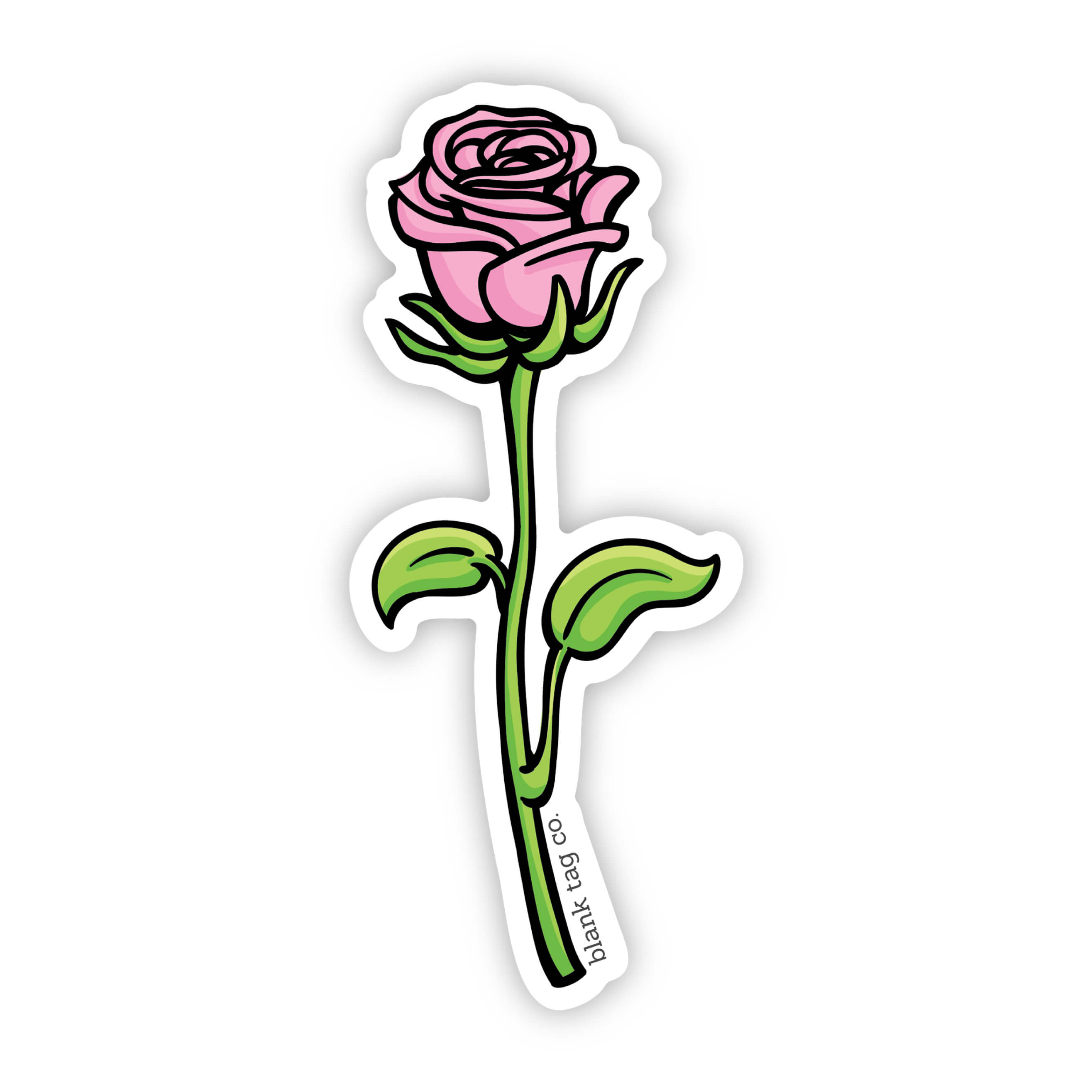 Blank Tag Co.® Pink Rose Waterproof Sticker