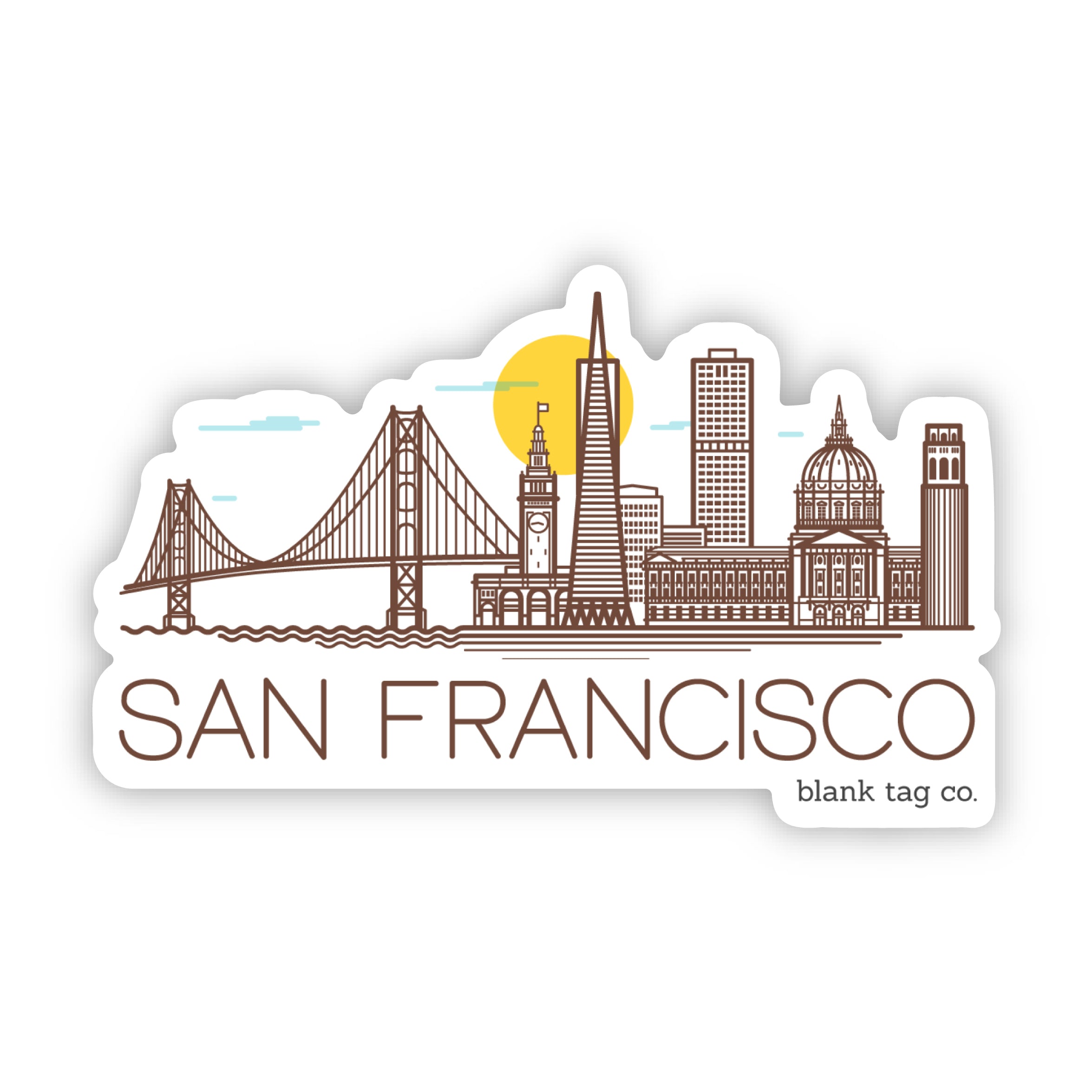 Blank Tag Co.® Waterproof San Francisco Monuments Sticker