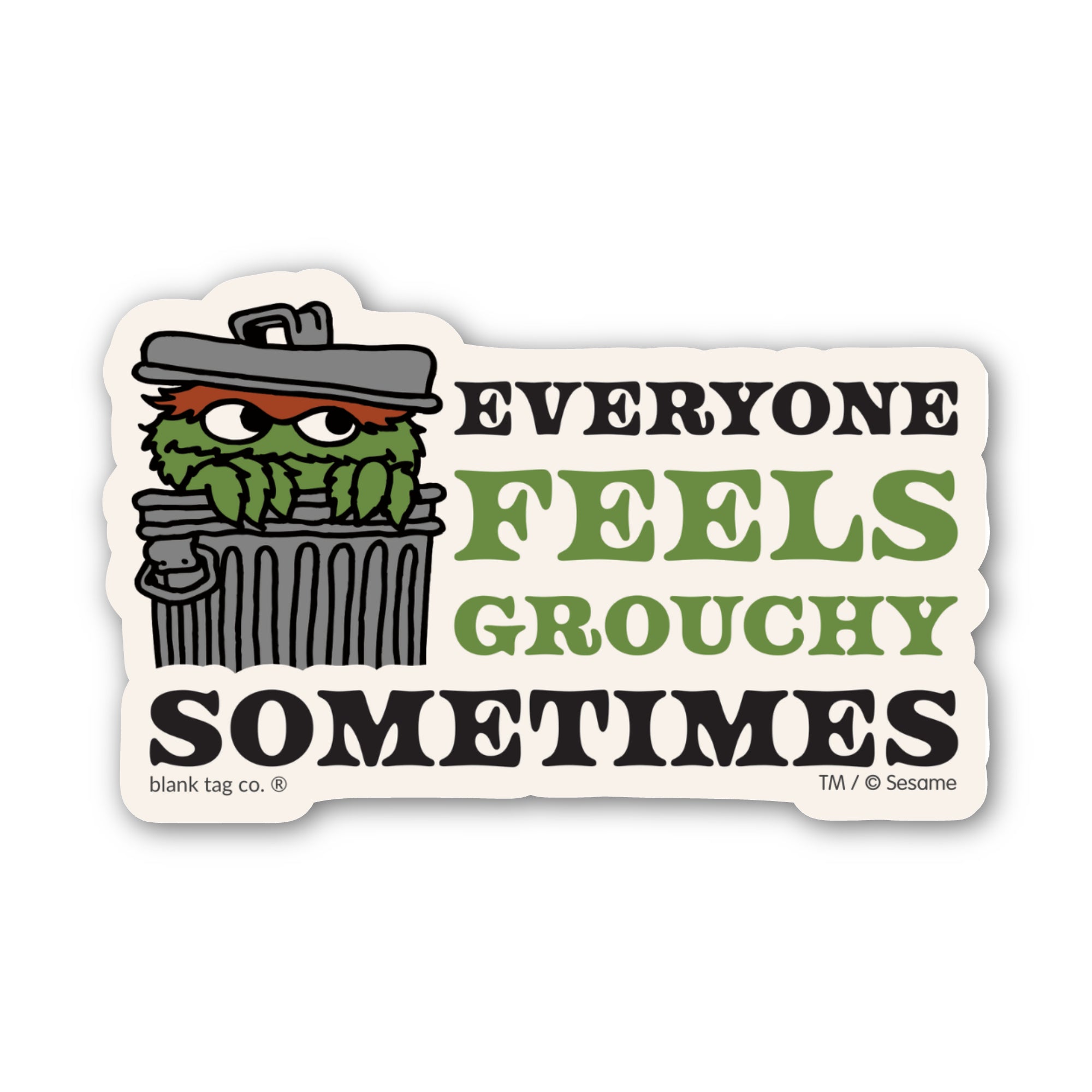 Sesame Street® Waterproof Sticker - Everyone Feels Grouchy Sometimes