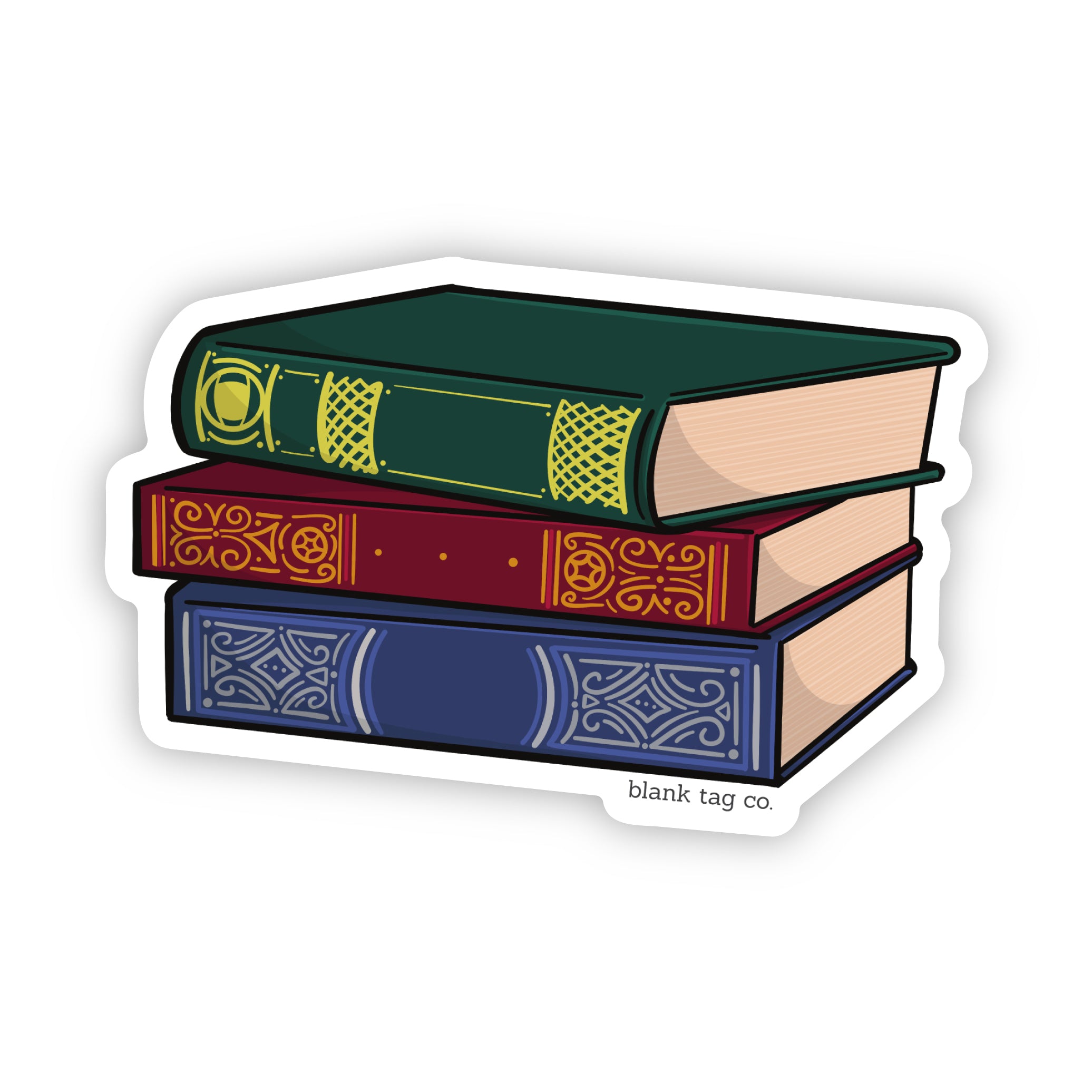 Blank Tag Co.® Stack of Books Waterproof Sticker
