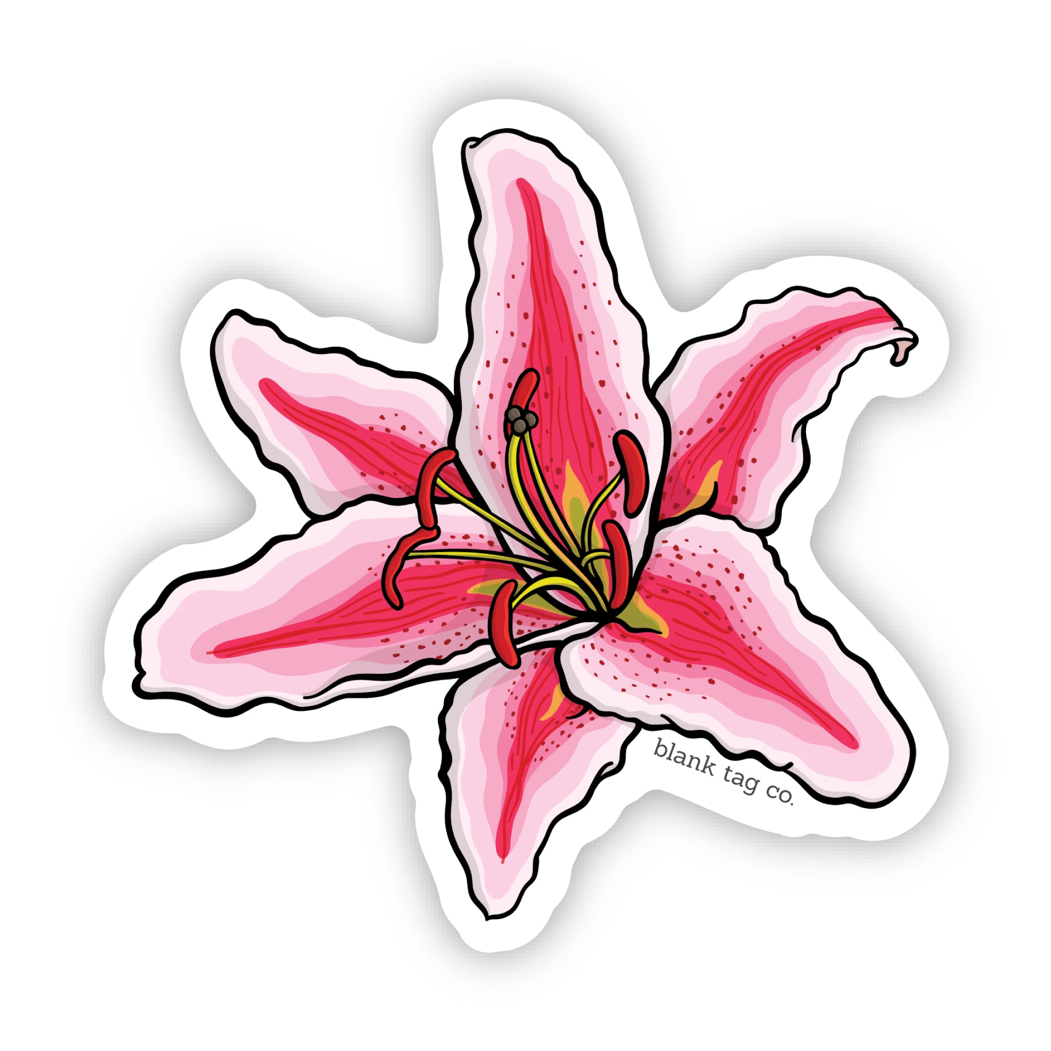 Blank Tag Co.® Stargazer Lily Waterproof Sticker