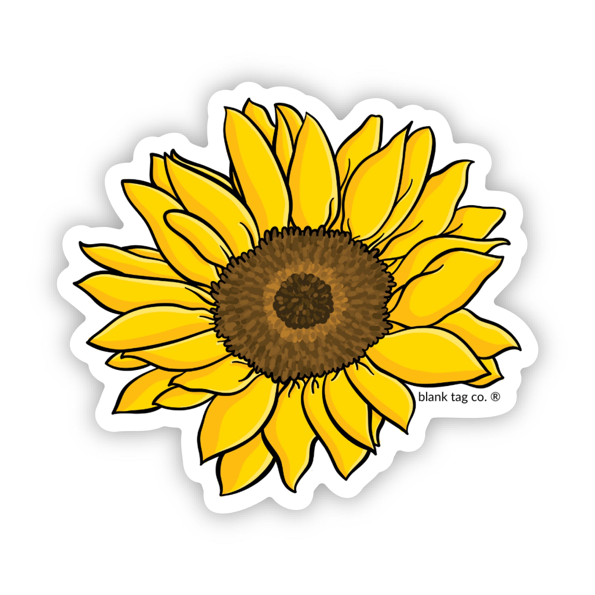 Blank Tag Co.® Sunflower Waterproof Sticker