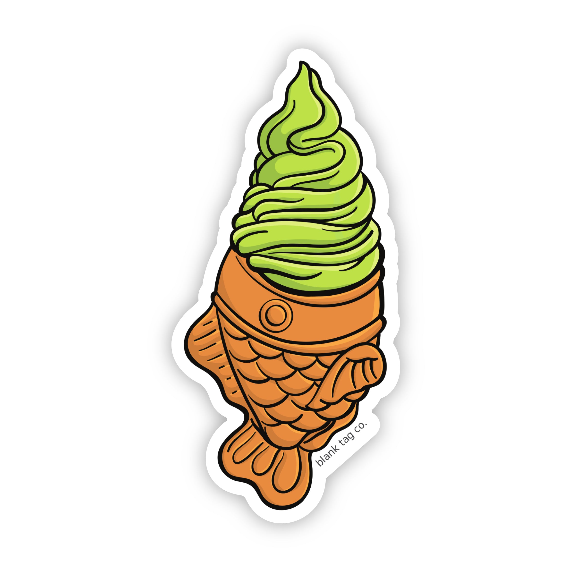 Blank Tag Co.® Waterproof Sticker - Taiyaki With Ice Cream