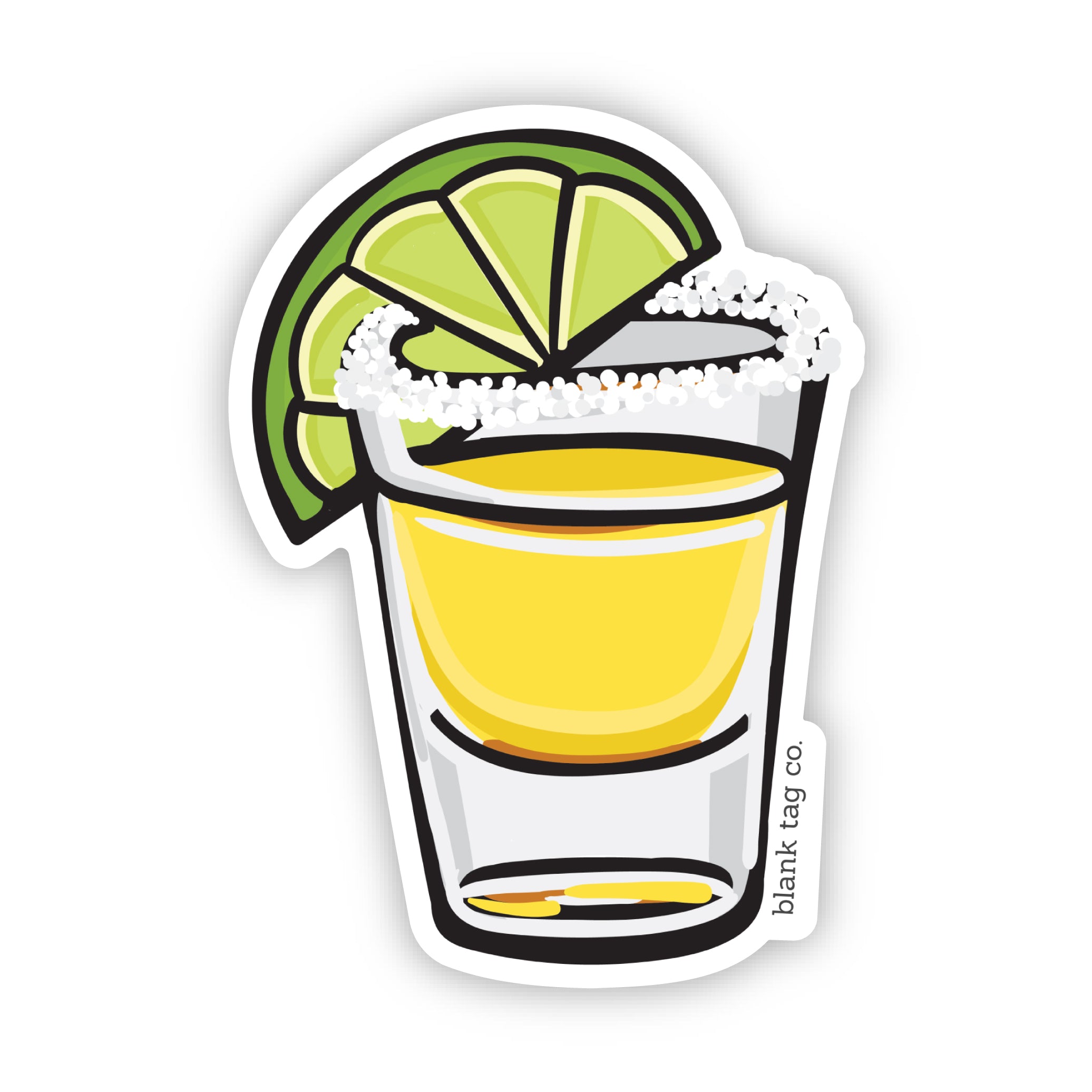 Blank Tag Co.Ā® Waterproof Tequila Shot With Salt Sticker