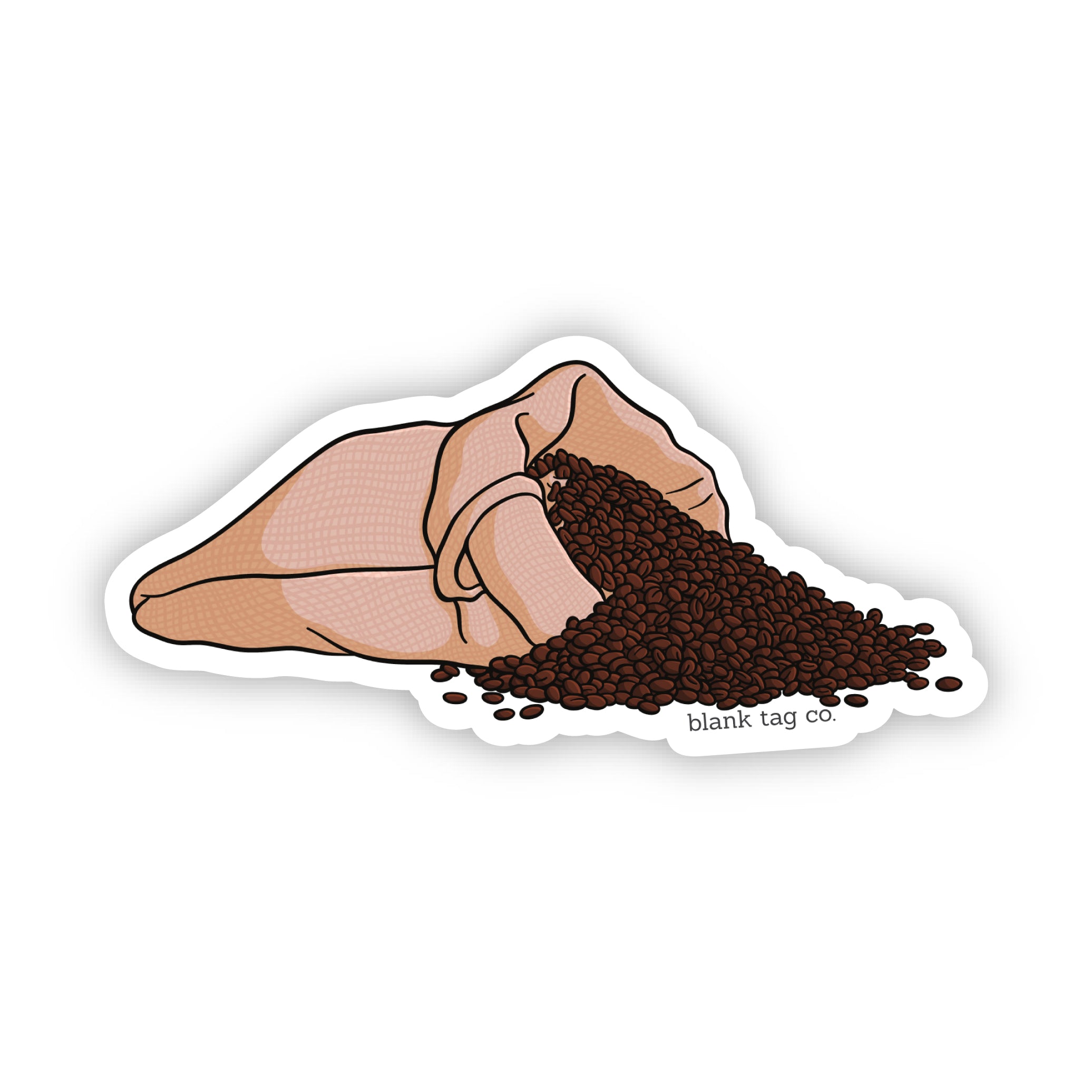 Blank Tag Co.® Waterproof Bag of Coffee Sticker