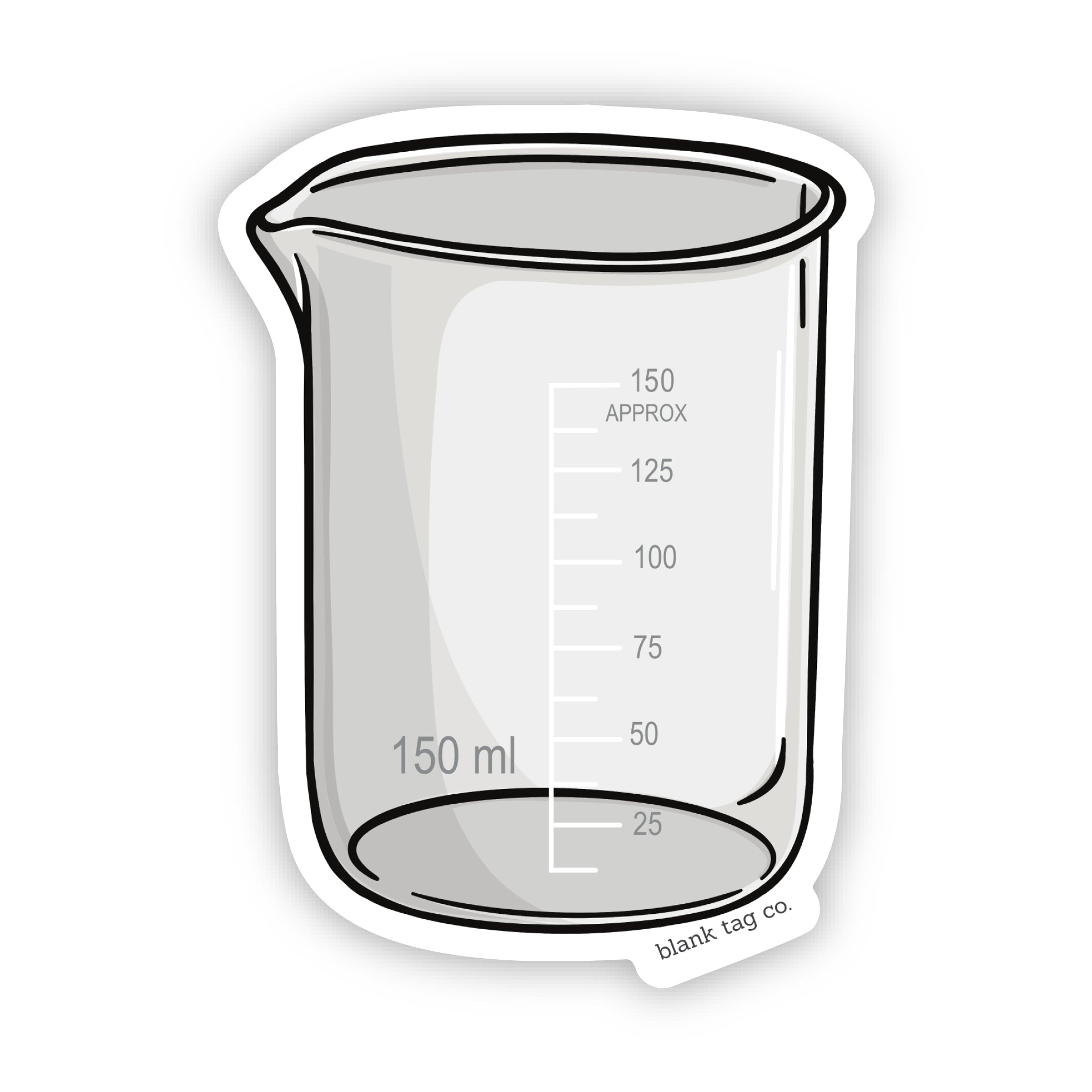 Blank Tag Co.® Waterproof Beaker Sticker