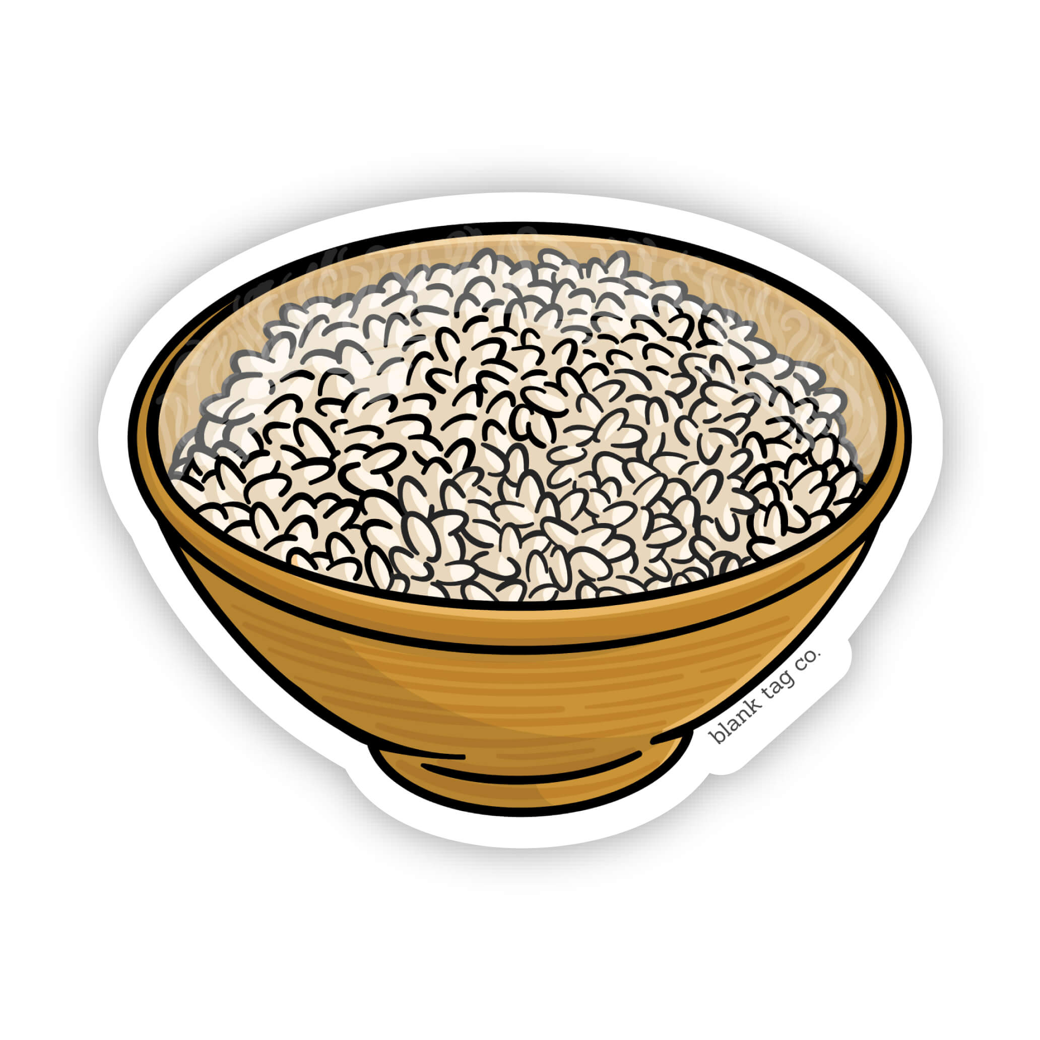 Blank Tag Co.® Waterproof Bowl of Rice Sticker