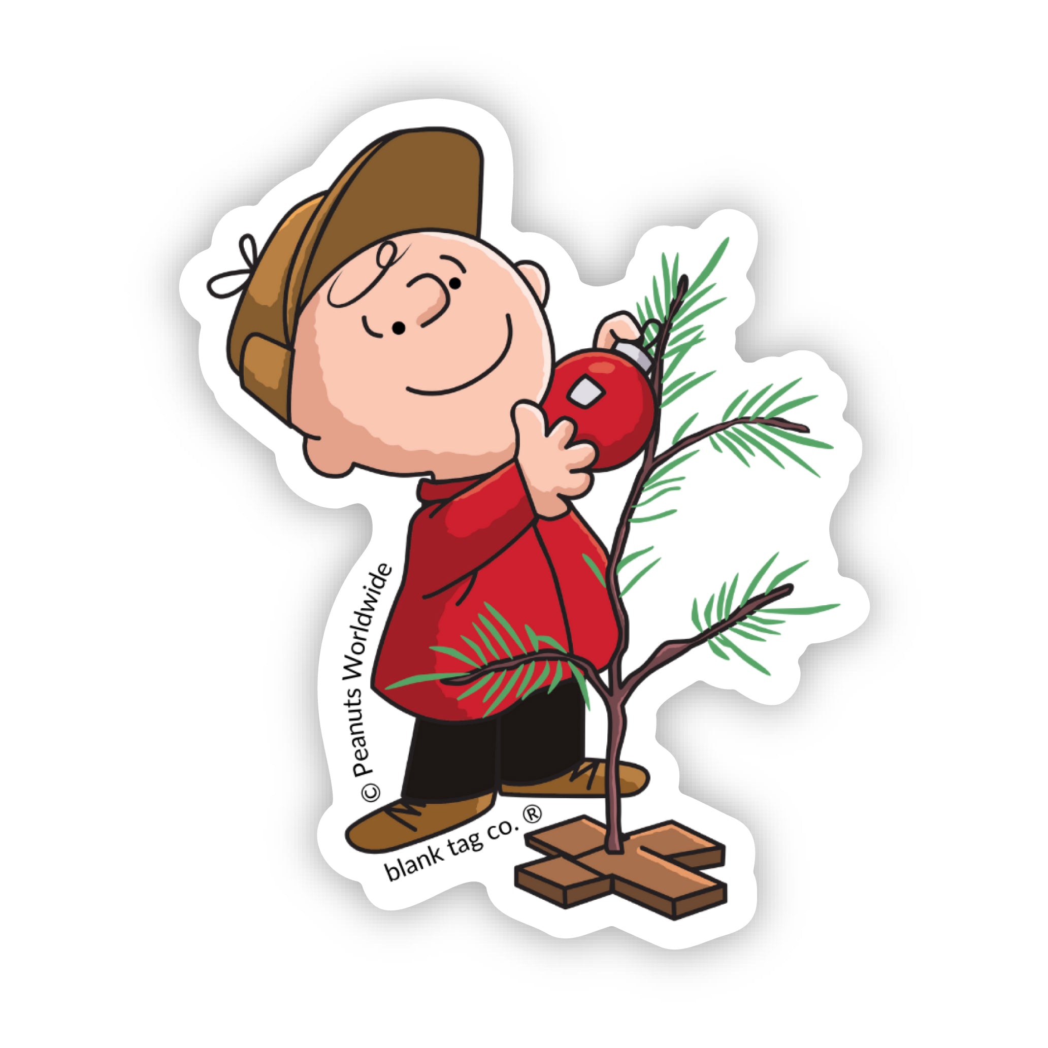 Peanuts® Charlie With His Tree Waterproof Sticker