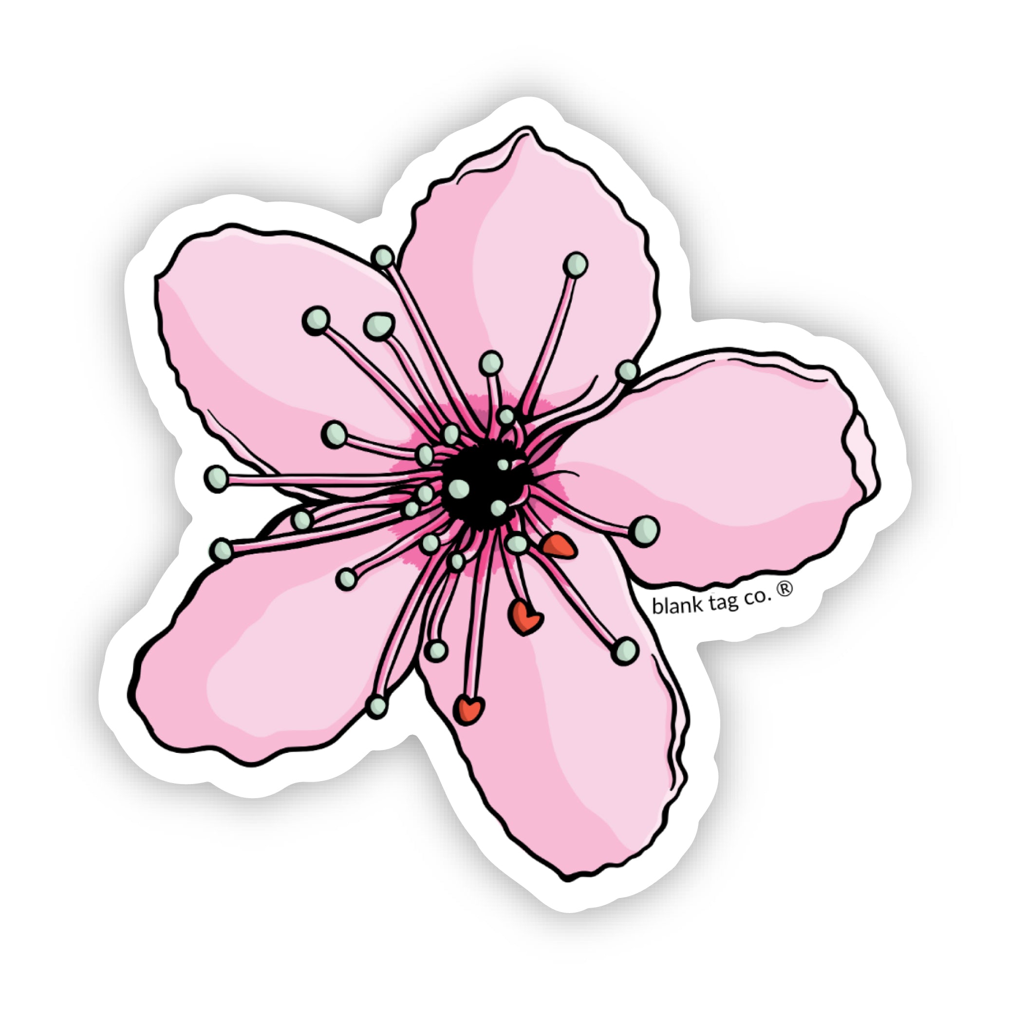 Blank Tag Co.® Waterproof Cherry Blossom Sticker