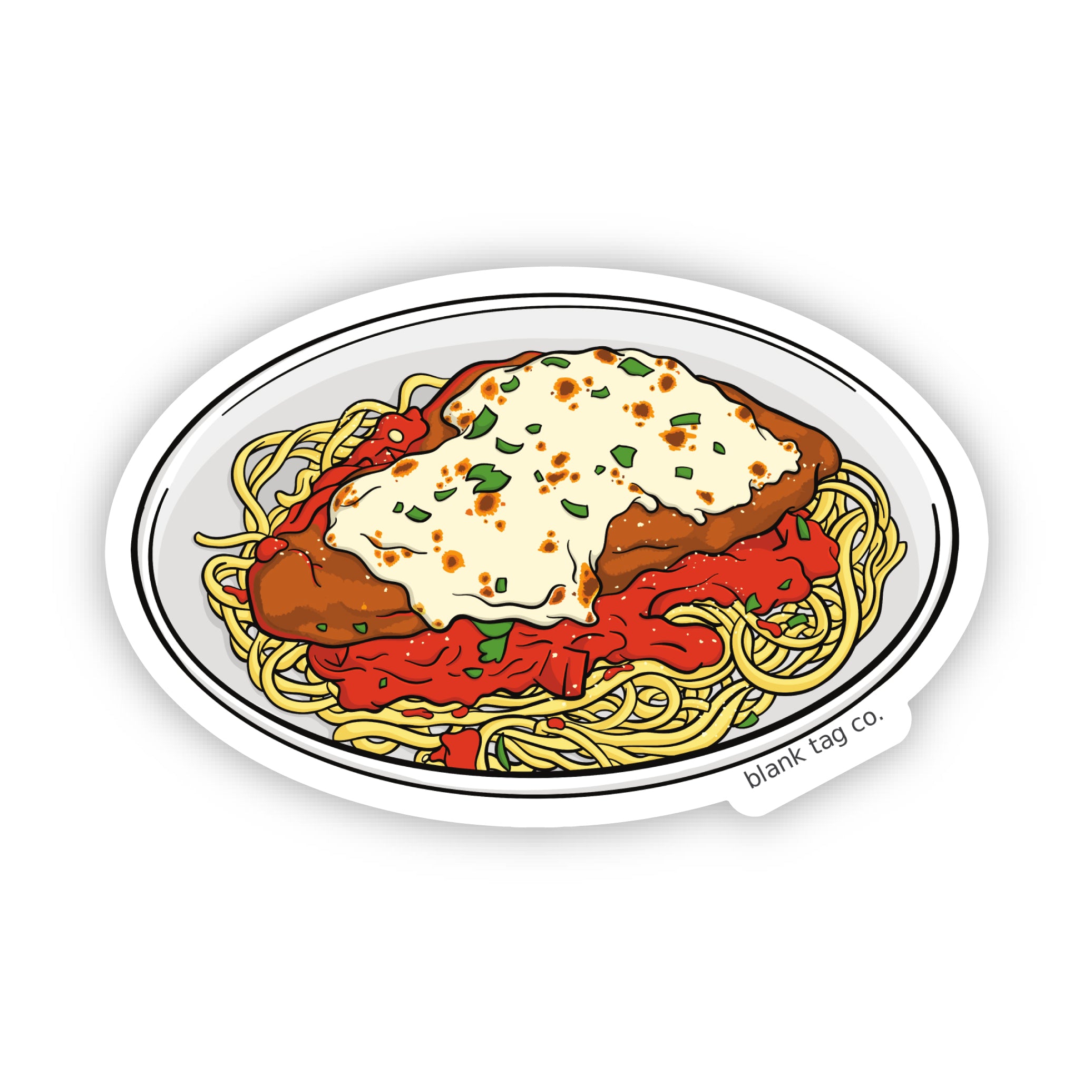 Blank Tag Co.® Waterproof Chicken Parmesan Sticker