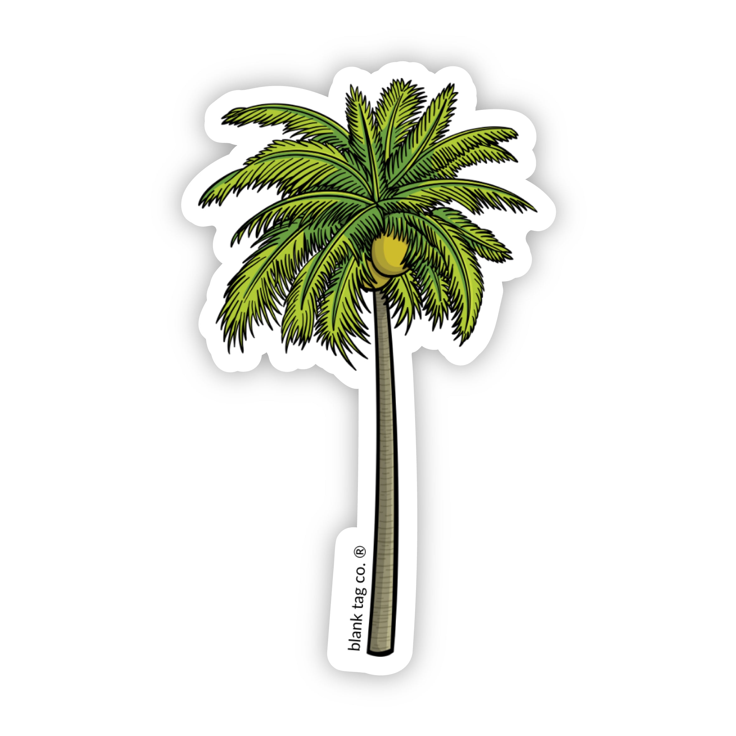 Blank Tag Co.® Waterproof Coconut Tree Sticker