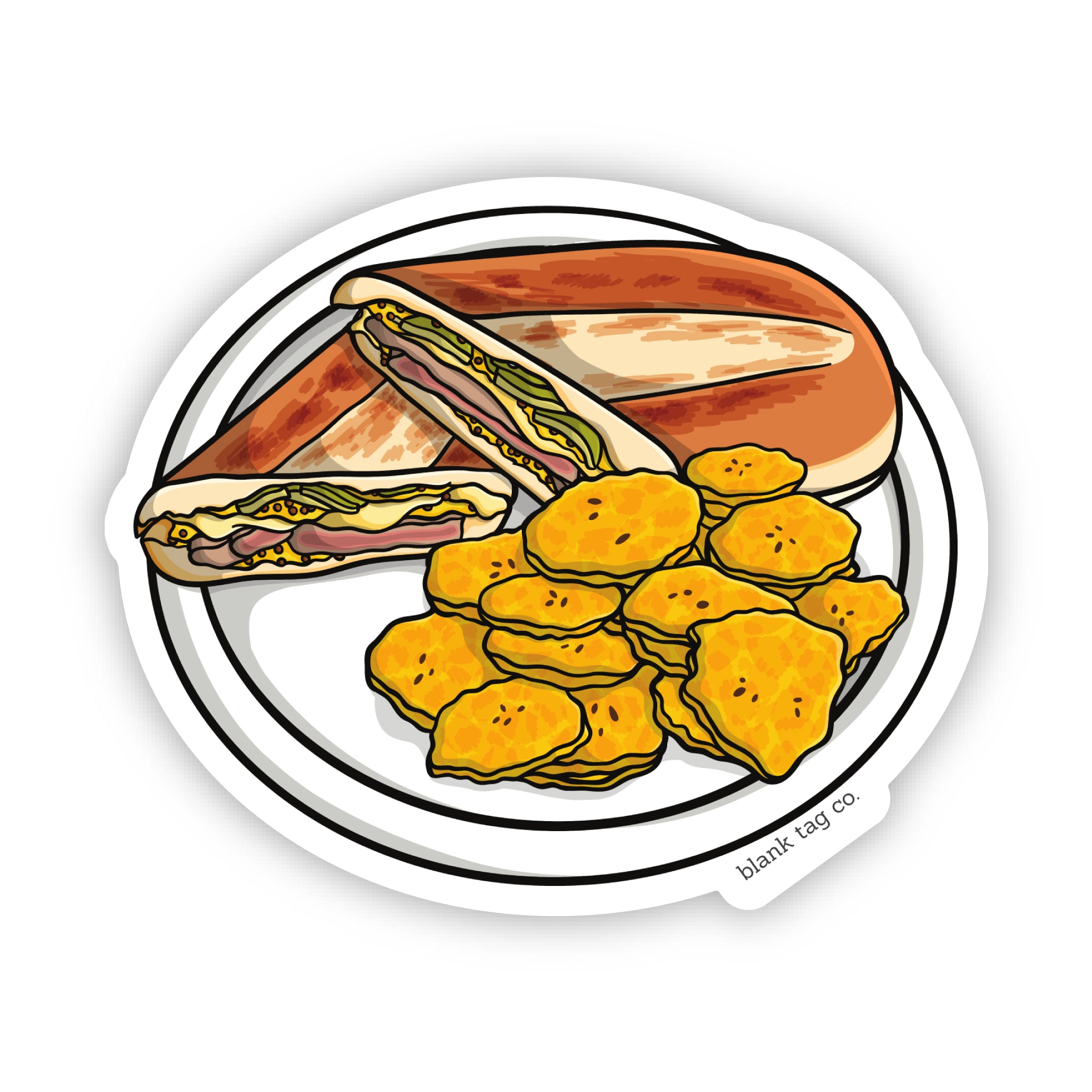 Blank Tag Co.® Waterproof Sticker - Cubano Con Tostones