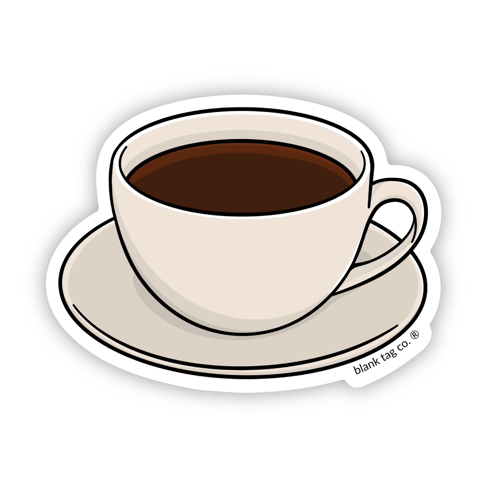 Blank Tag Co.® Waterproof Cup of Coffee Sticker