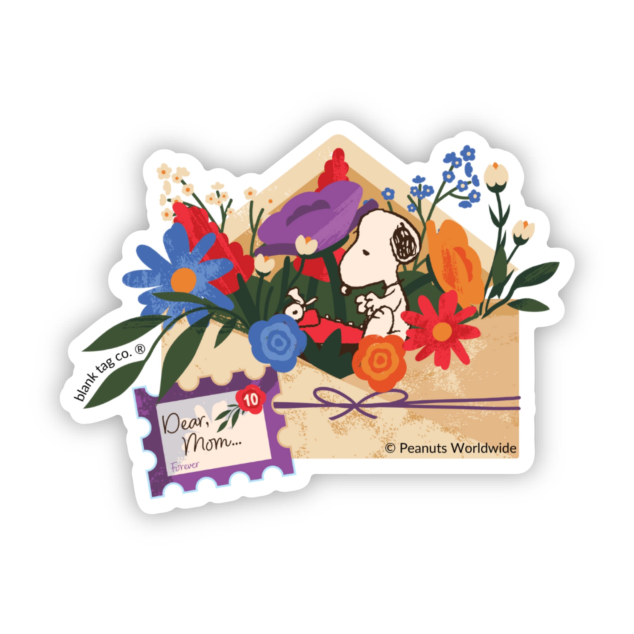 Peanuts® Dear Mom Waterproof Sticker