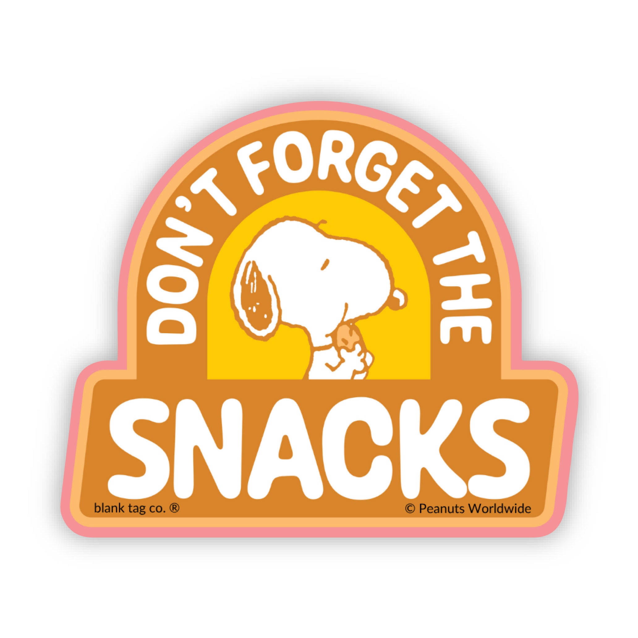 Peanuts® Don't Forget The Snacks Waterproof Sticker