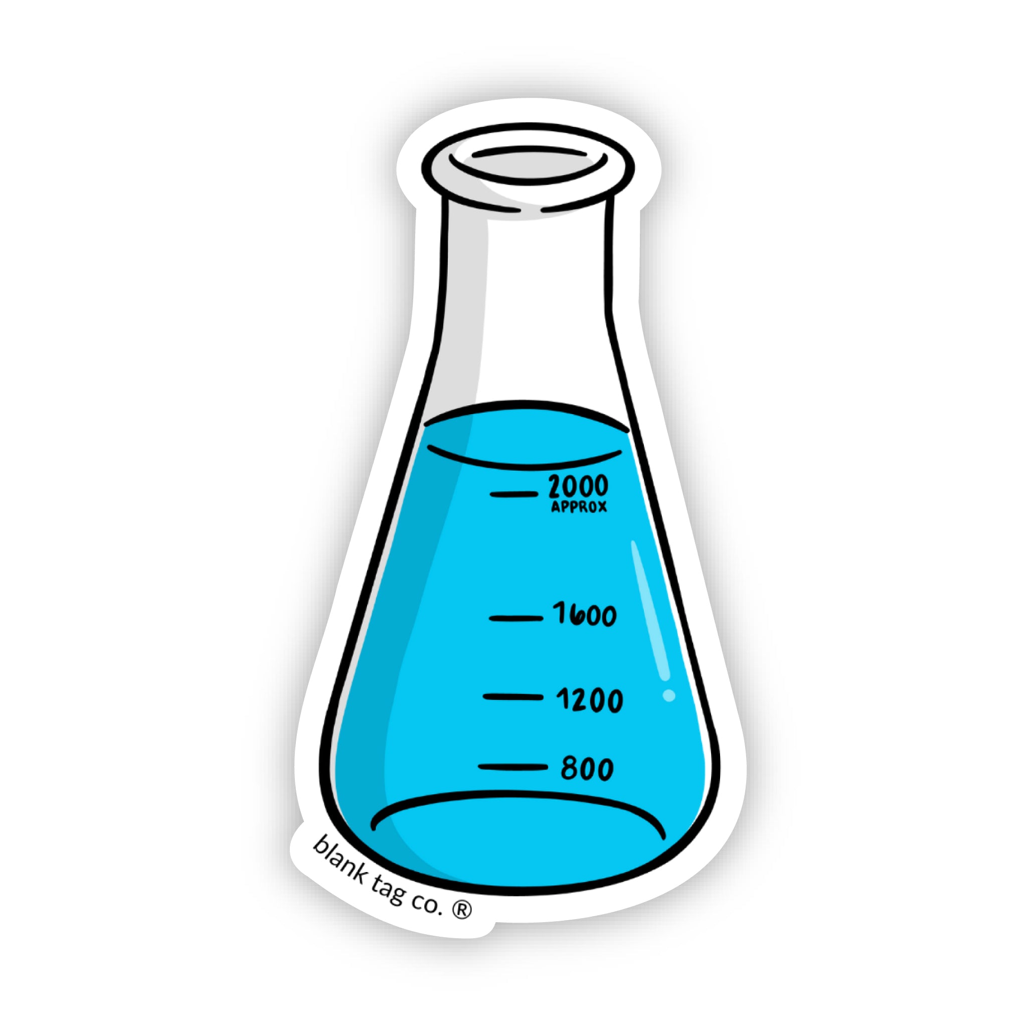 Blank Tag Co.® Erlenmeyer Flask Waterproof Sticker