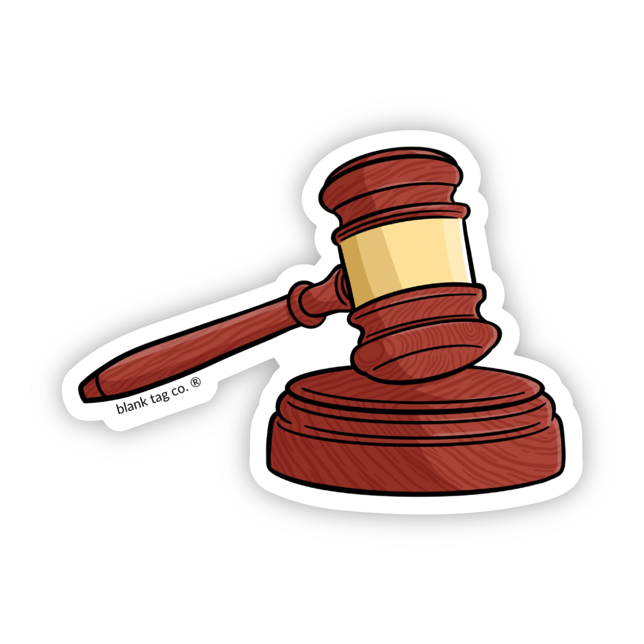 Blank Tag Co.® Waterproof Gavel Sticker