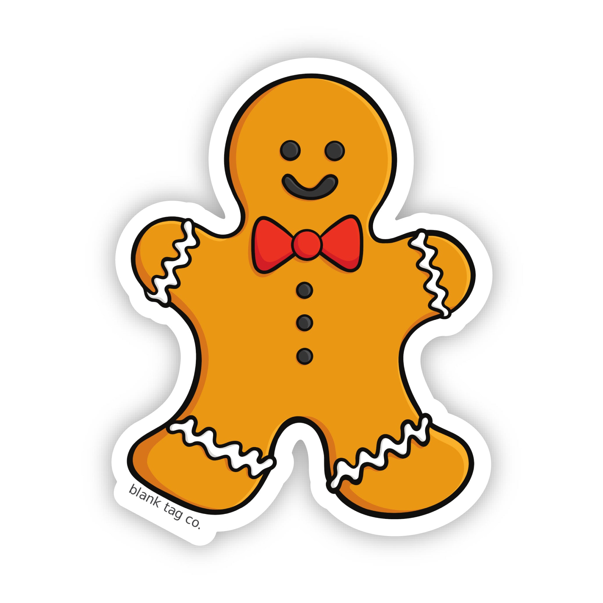 Blank Tag Co.® Waterproof Gingerbread Man Sticker