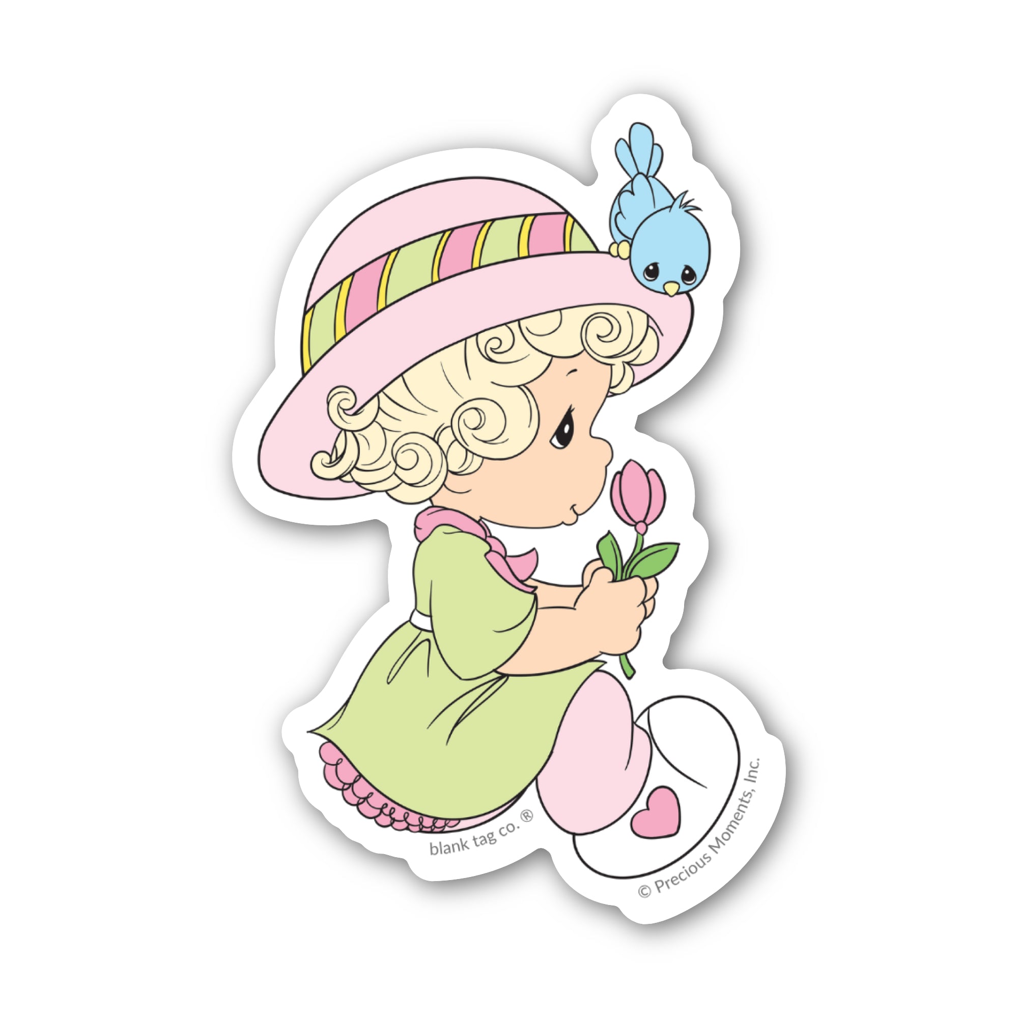 Precious MomentsĀ® Girl Smelling A Tulip Sticker