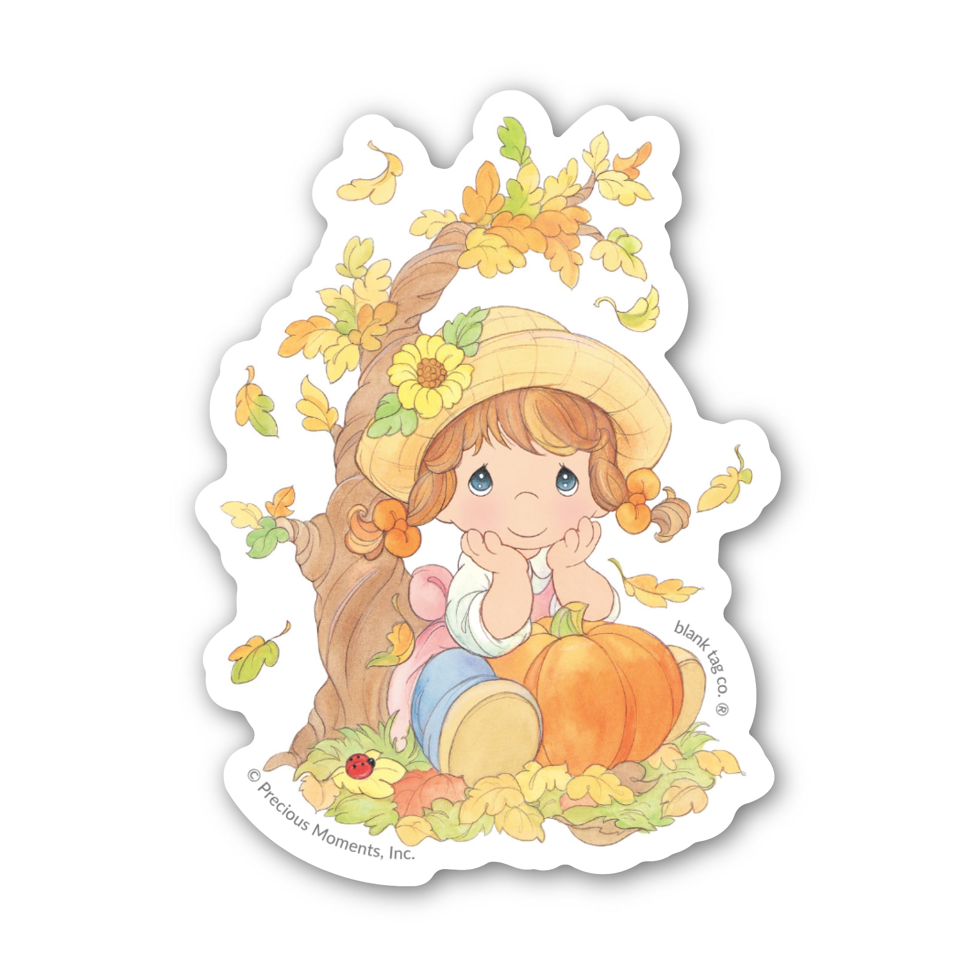 Precious MomentsĀ® Girl Waiting For Fall Sticker