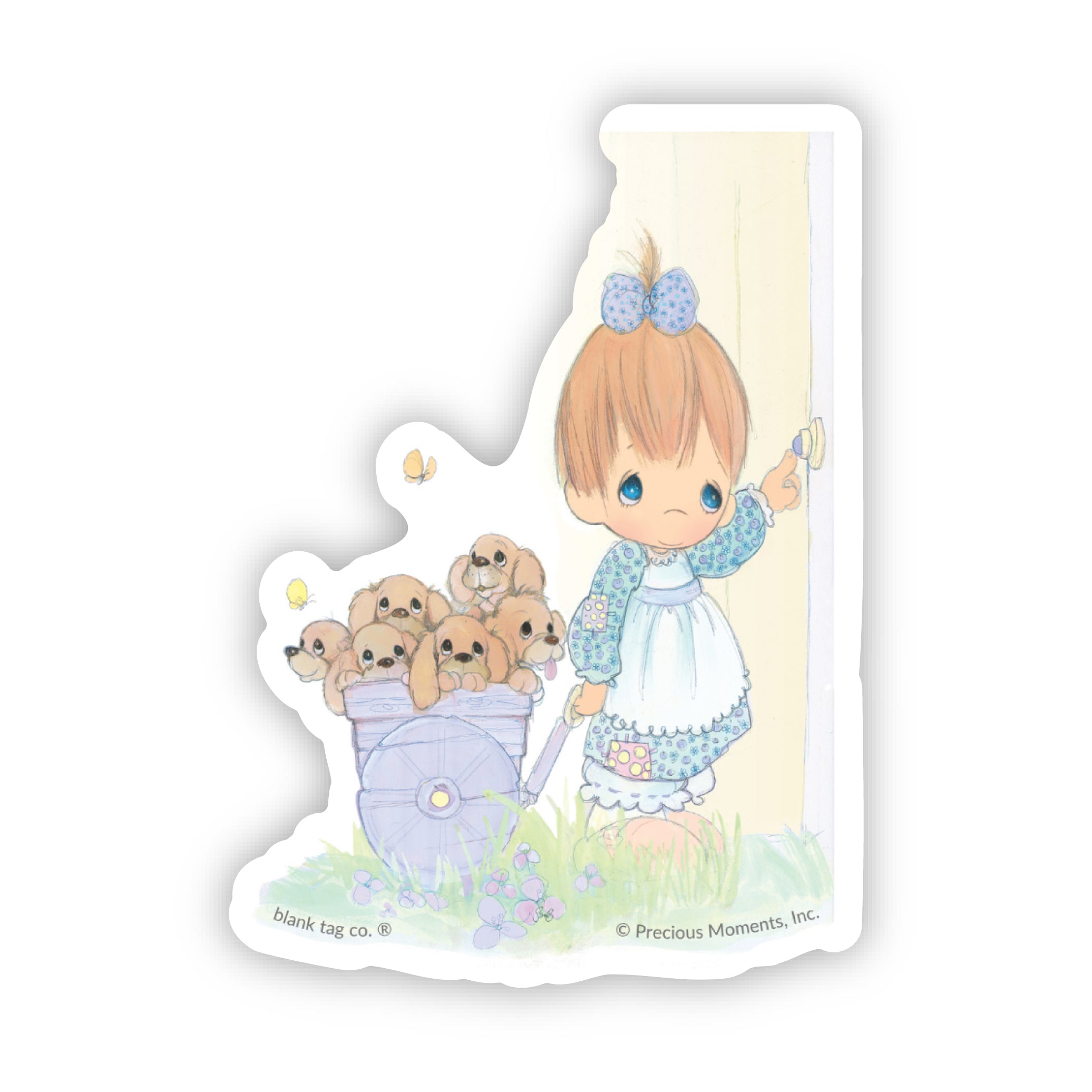 Precious MomentsĀ® Girl With Puppies Sticker
