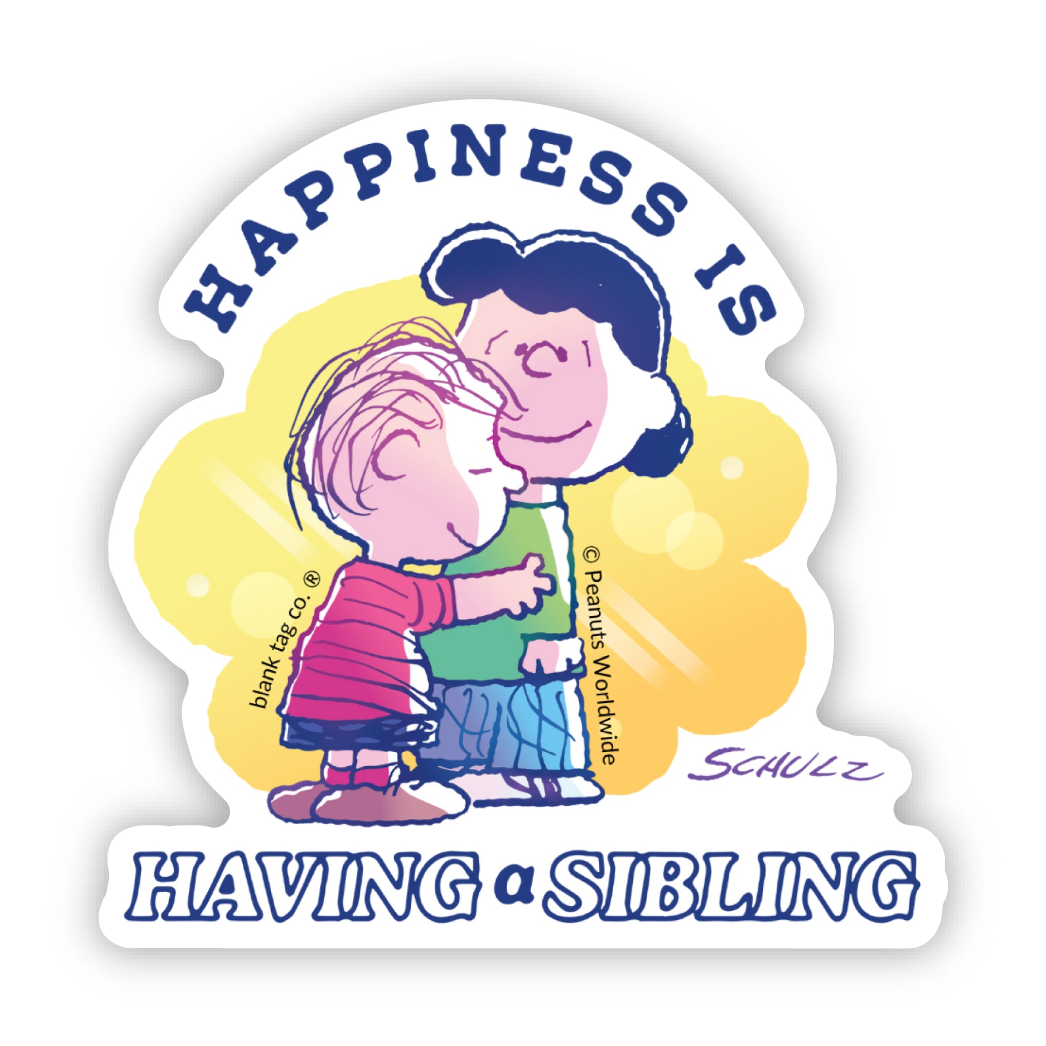 Peanuts® Happiness Is Having A Sibling Waterproof Sticker