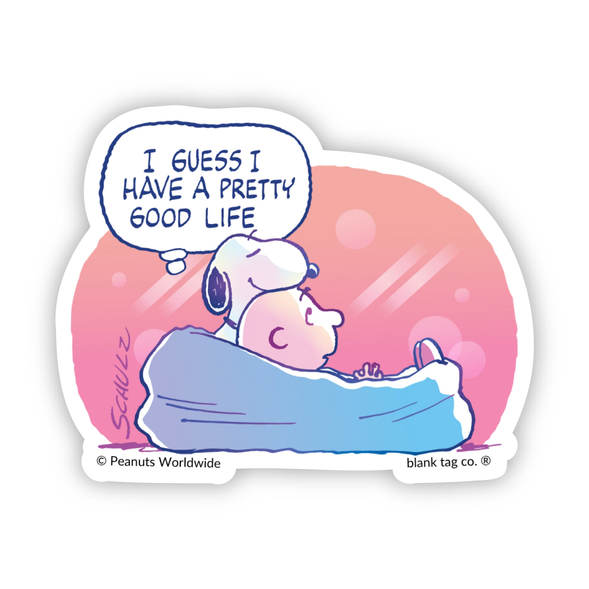 Peanuts® I Have A Pretty Good Life Waterproof Sticker