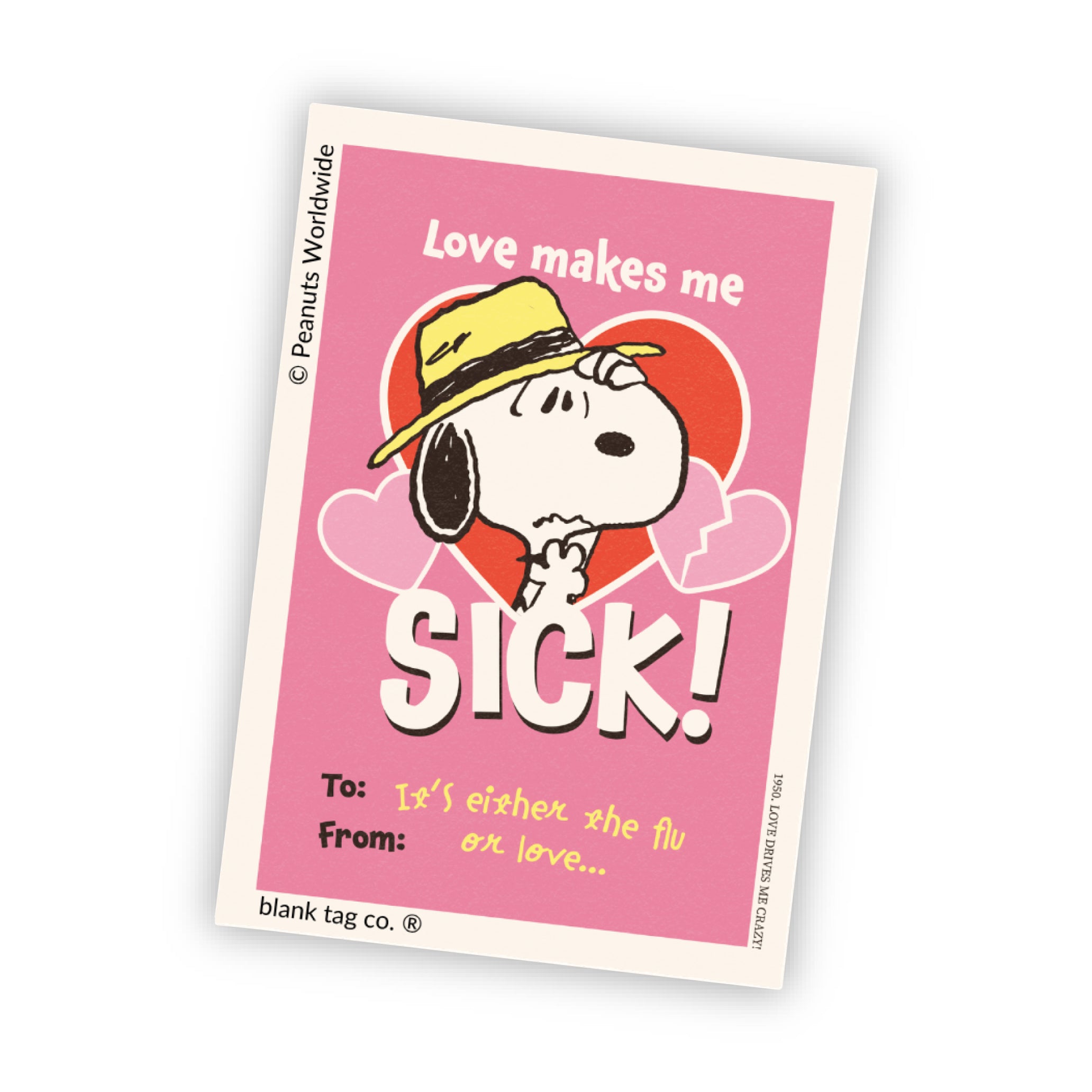 Peanuts® It's Either The Flu Or Love Waterproof Sticker
