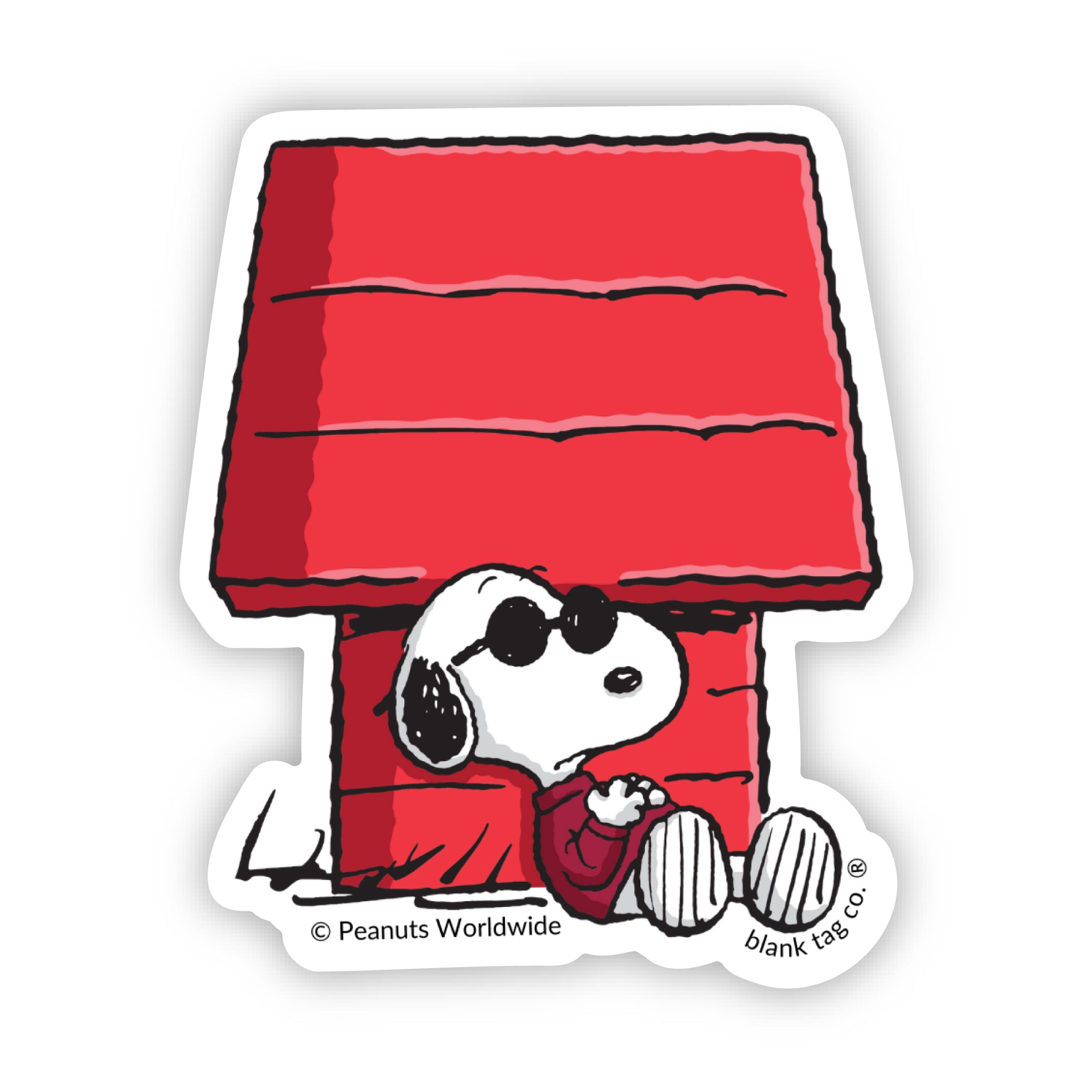 Peanuts® Joe Cool On A Doghouse Sticker