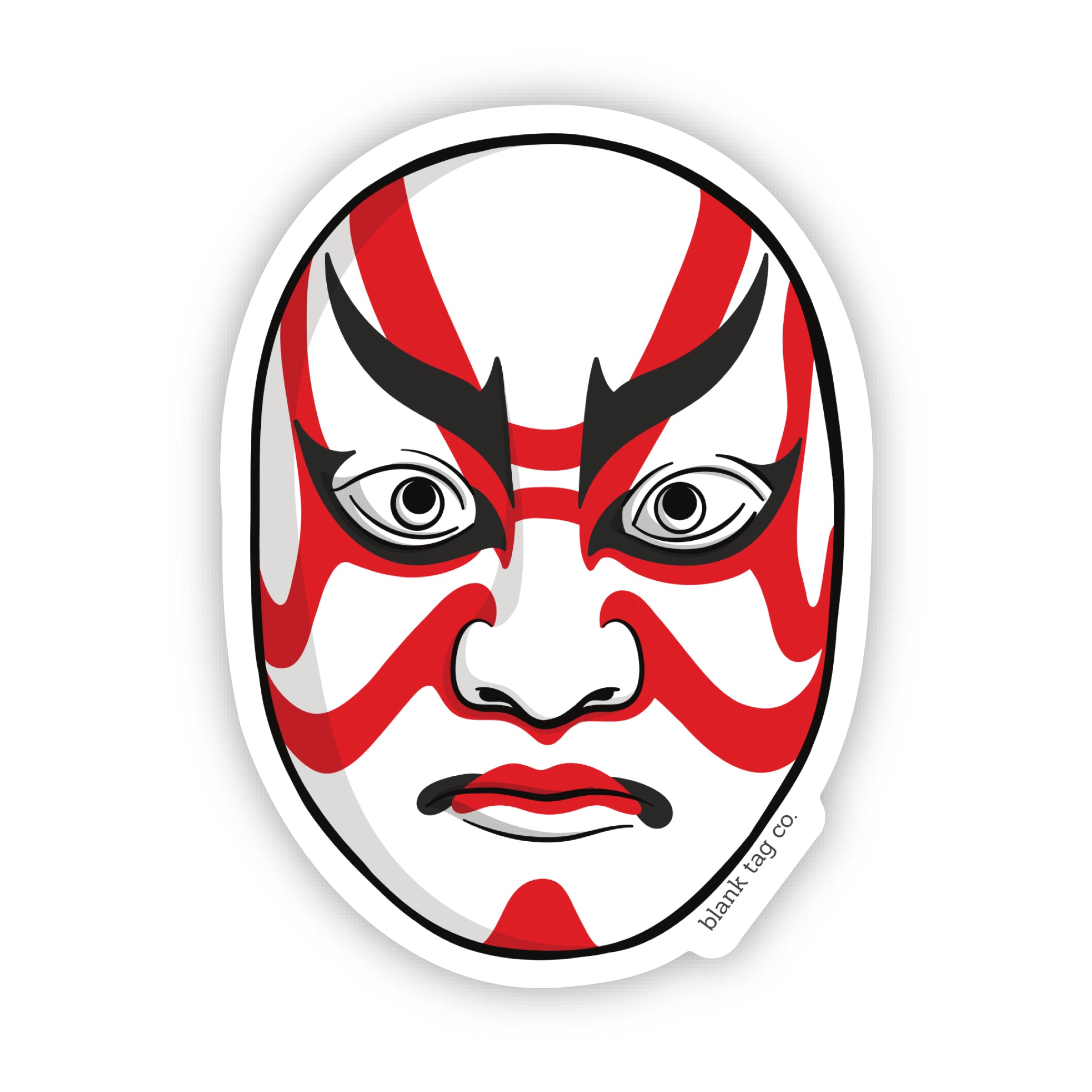 Blank Tag Co.® Kabuki Mask Waterproof Sticker