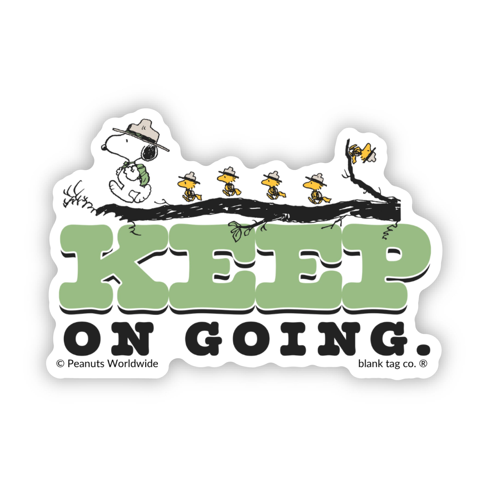 Peanuts® Keep On Going Waterproof Sticker