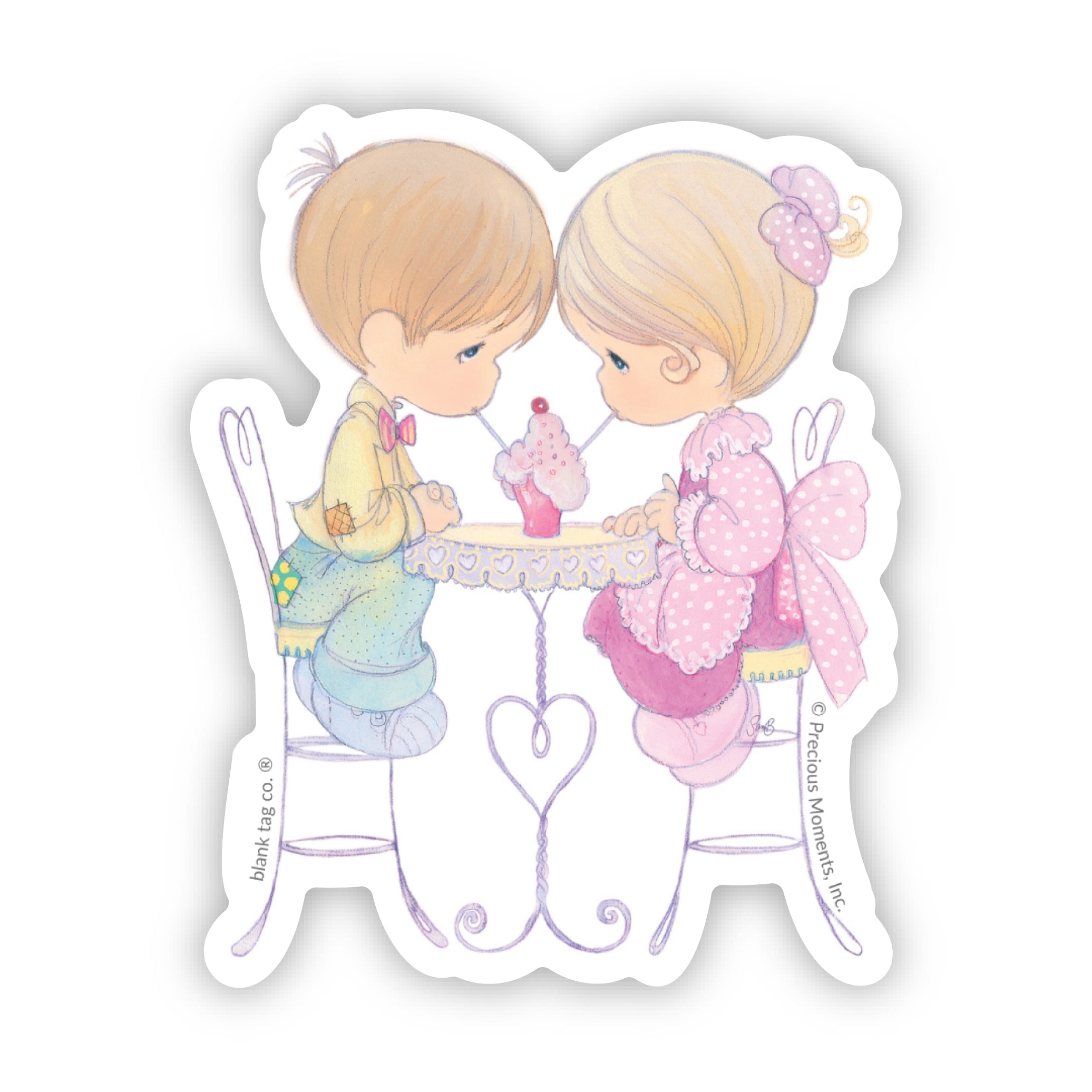 Precious Moments® Kids Sharing A Milkshake Sticker