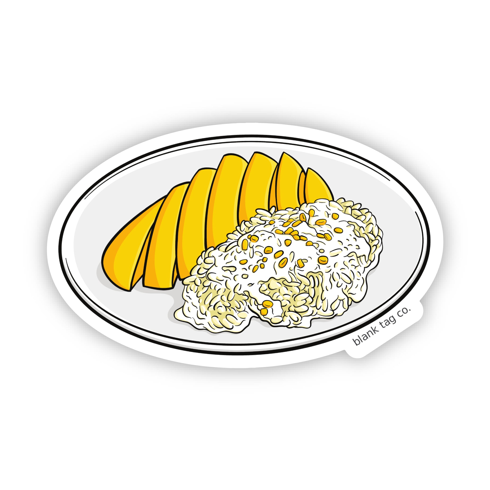 Blank Tag Co.® Mango Sticky Rice Waterproof Sticker