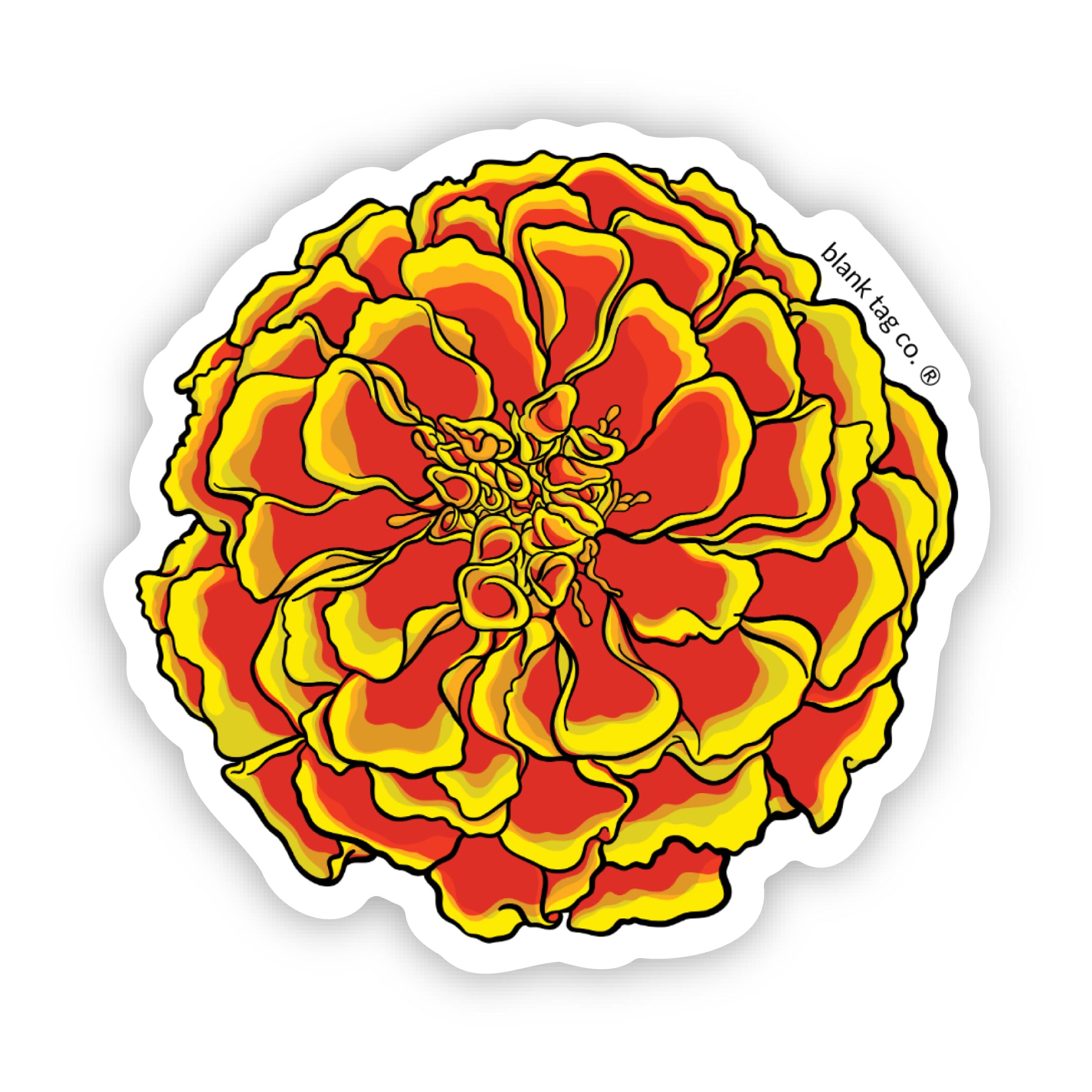 Blank Tag Co.® Waterproof Marigold Sticker
