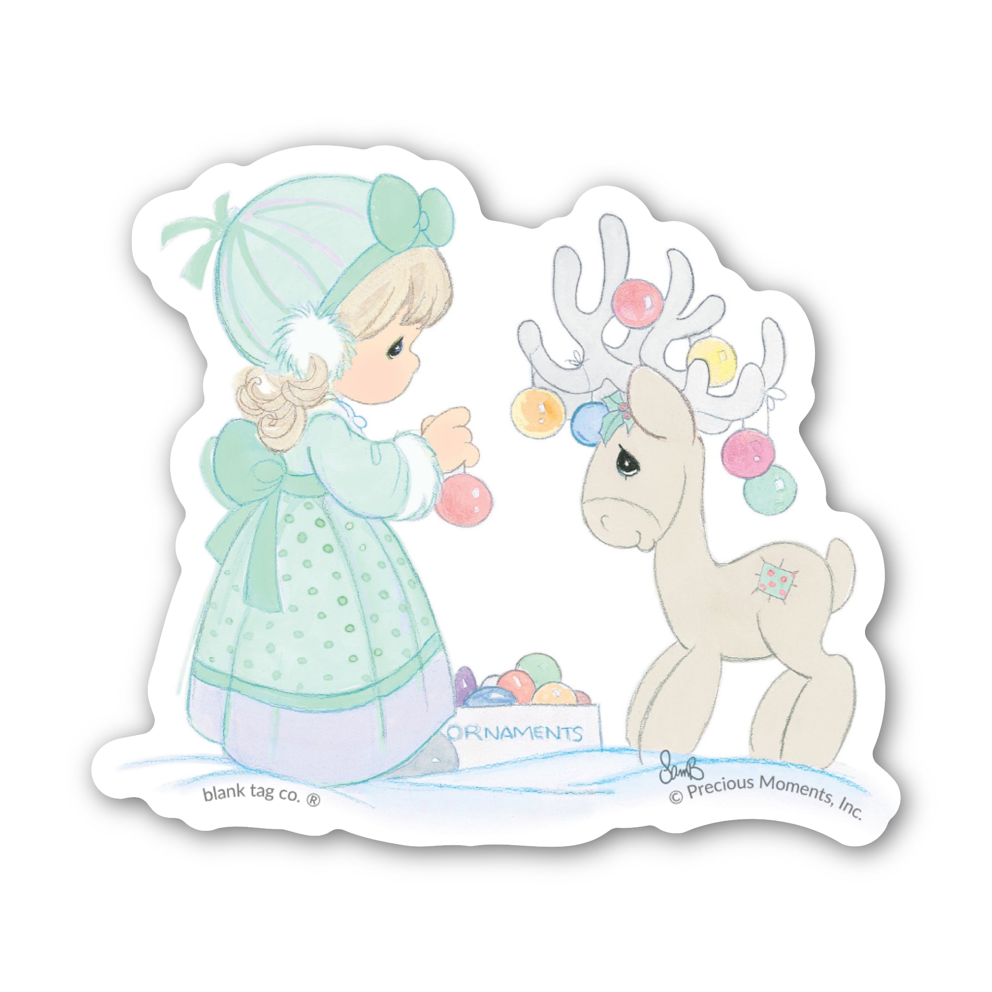 Precious Moments® Merry Christmas, Deer Sticker