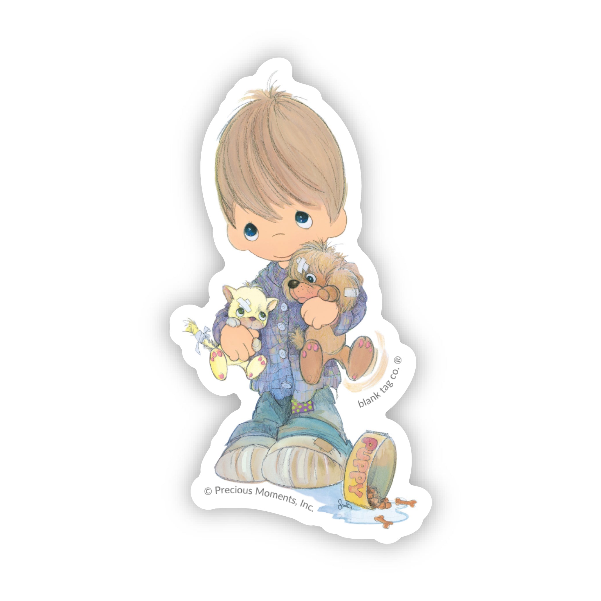 Precious MomentsĀ® Mischievous Kitty and Puppy Sticker