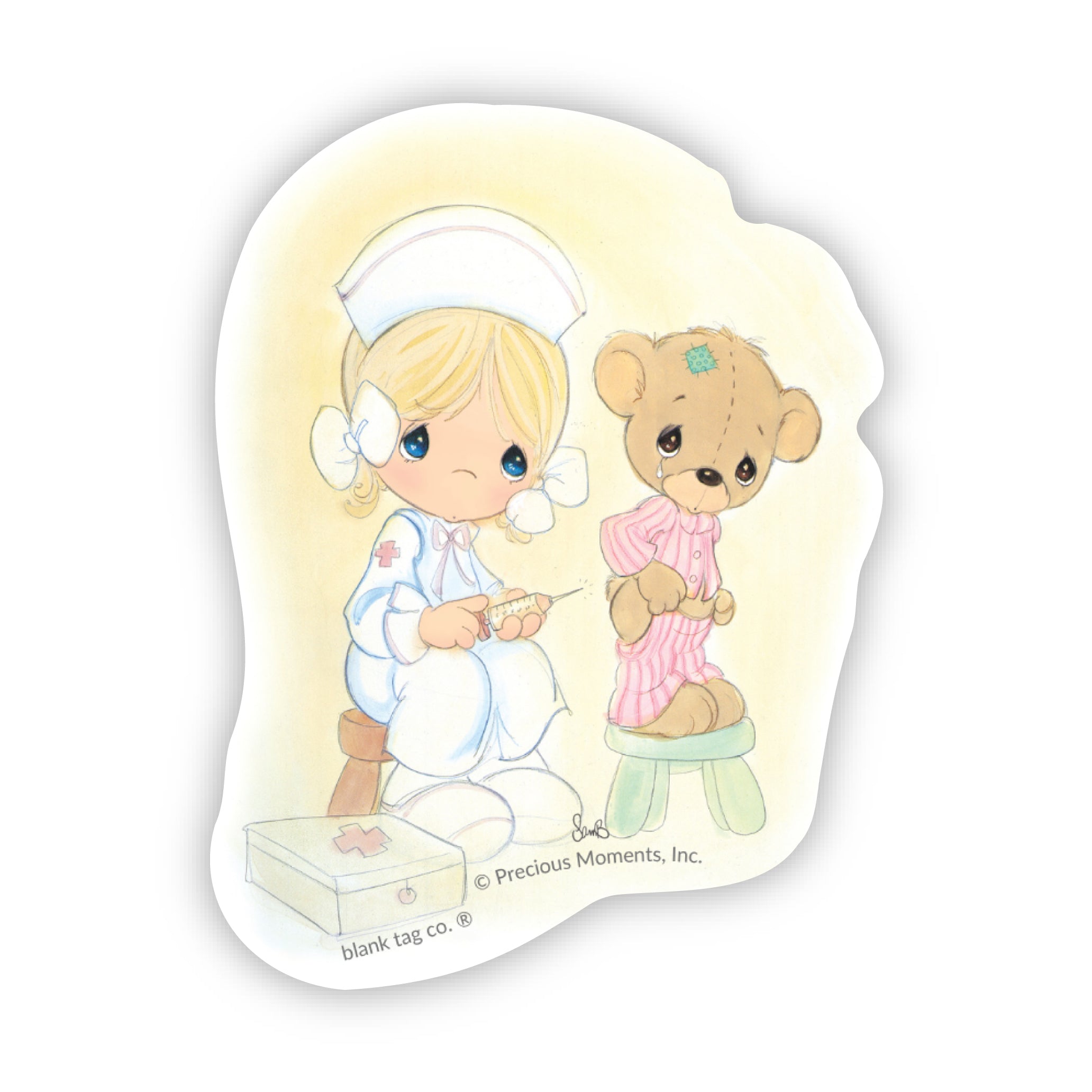 Precious MomentsĀ® Nurse With A Teddy Bear Sticker