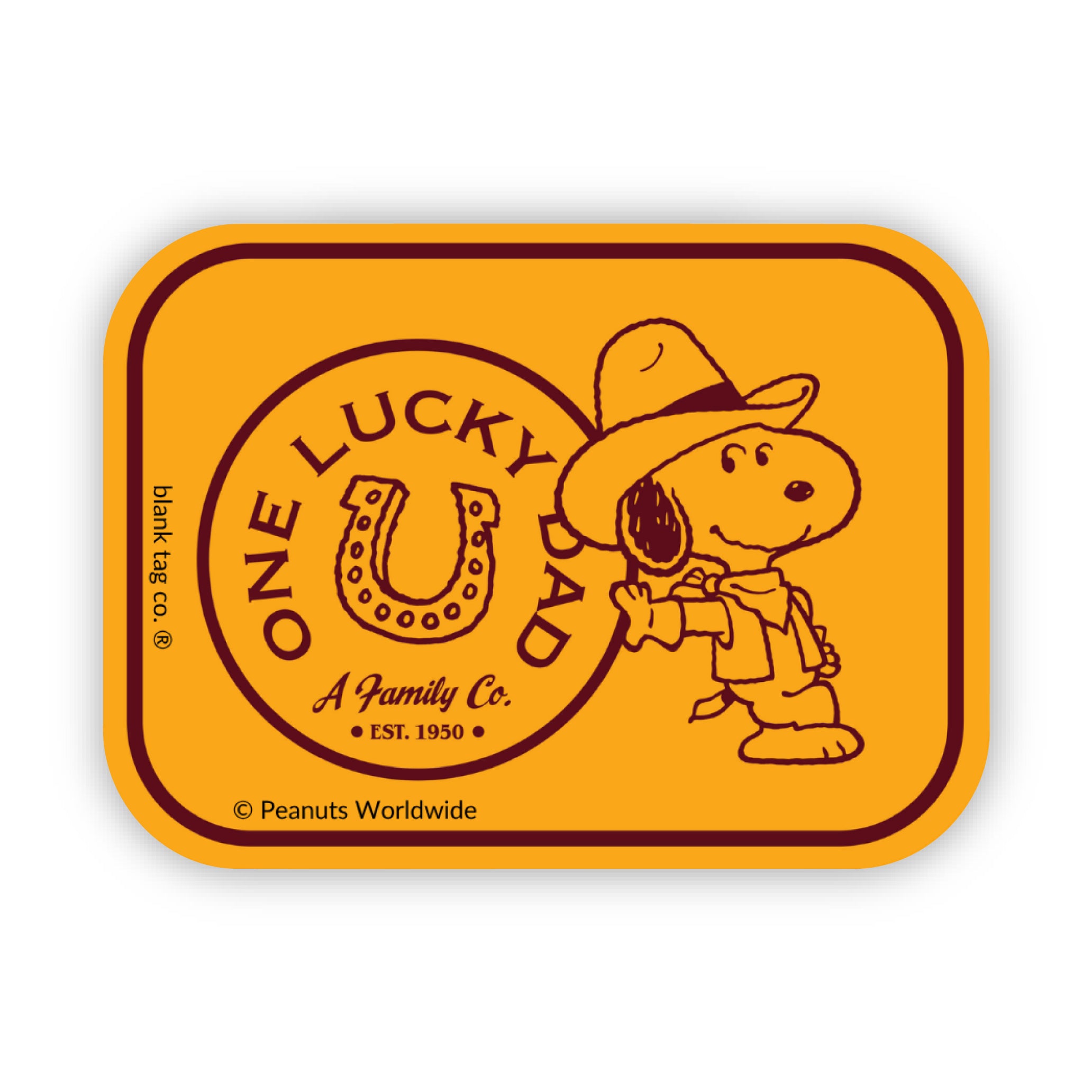 Peanuts® One Lucky Dad Waterproof Sticker
