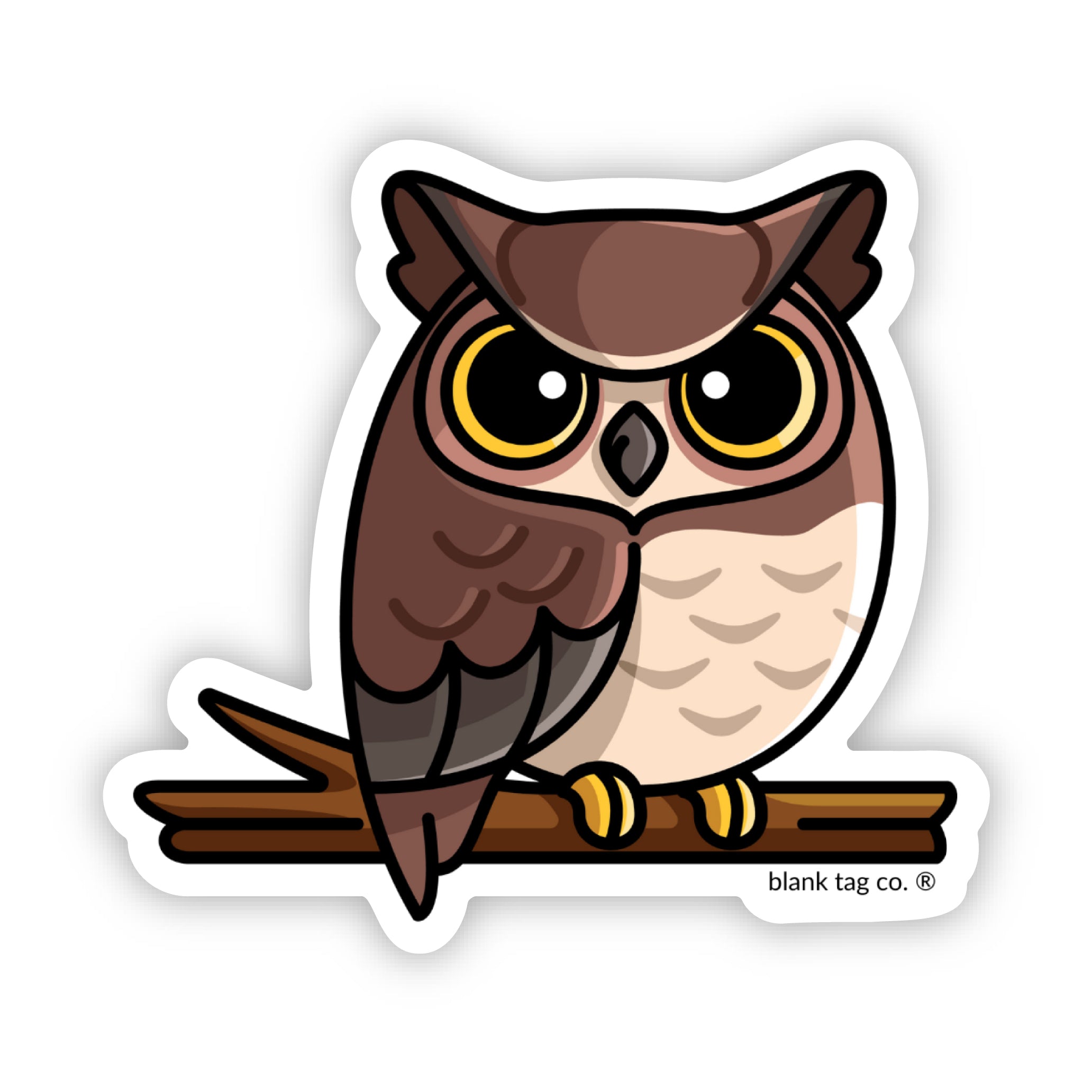 Blank Tag Co.® Owl Waterproof Sticker