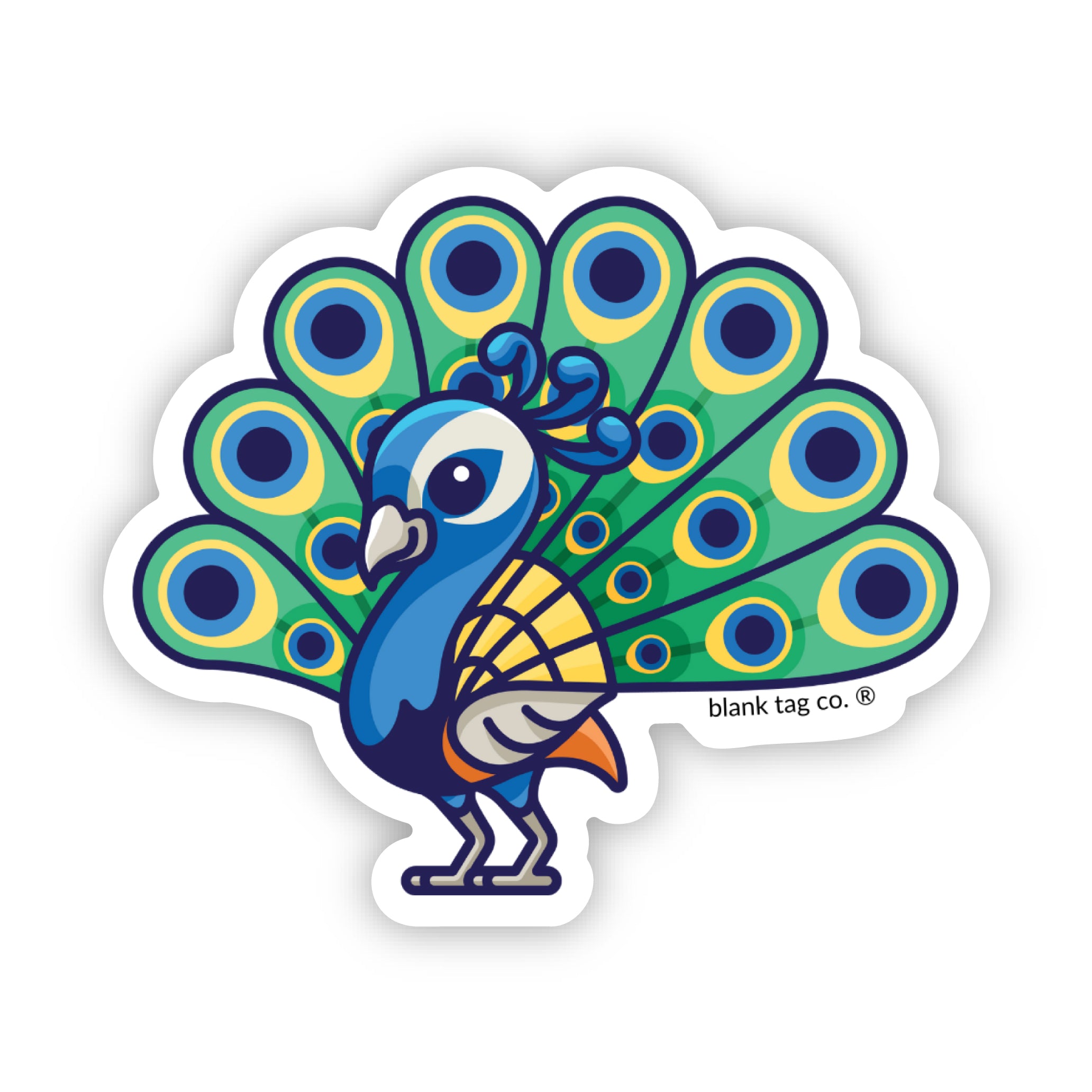Blank Tag Co.® Waterproof Peacock Sticker