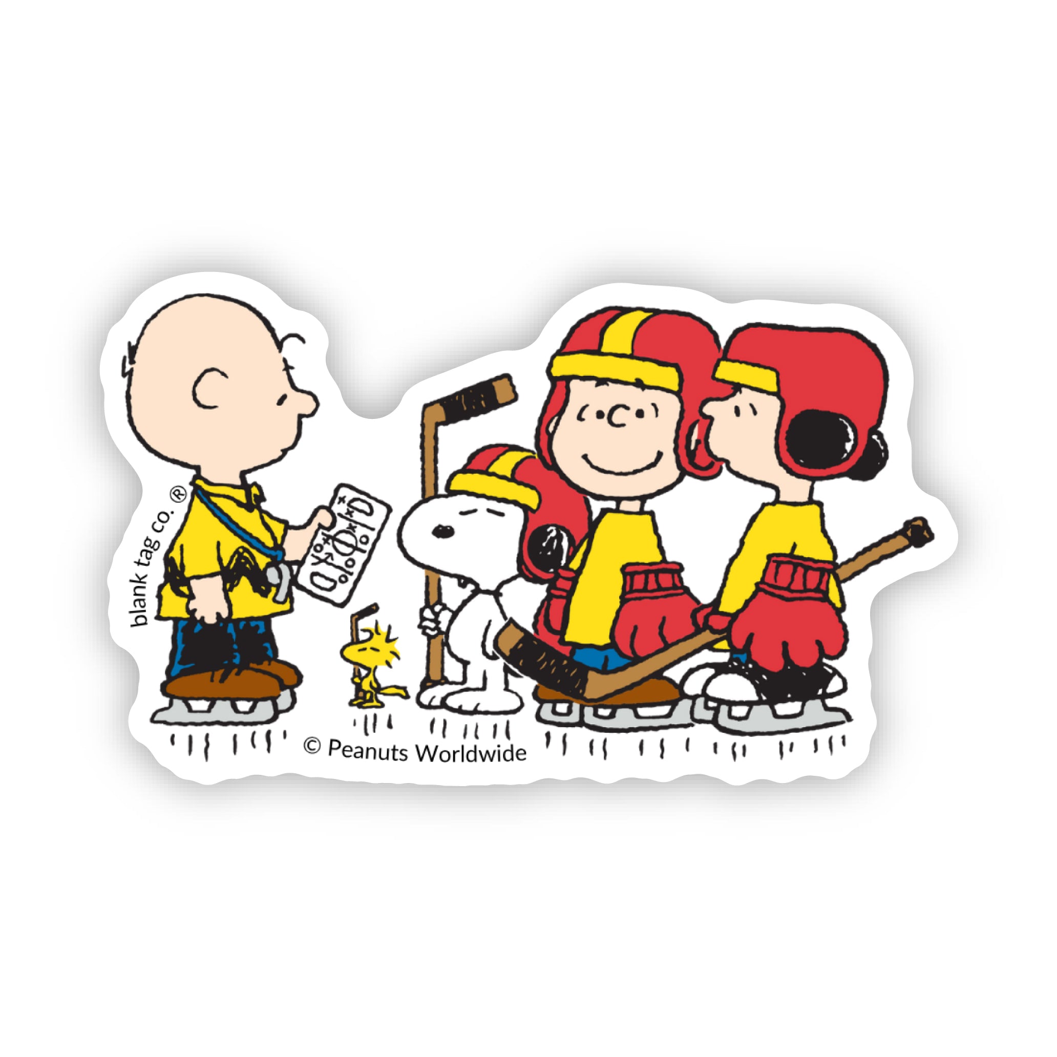 Peanuts® Peanuts Gang Playing Hockey Waterproof Sticker