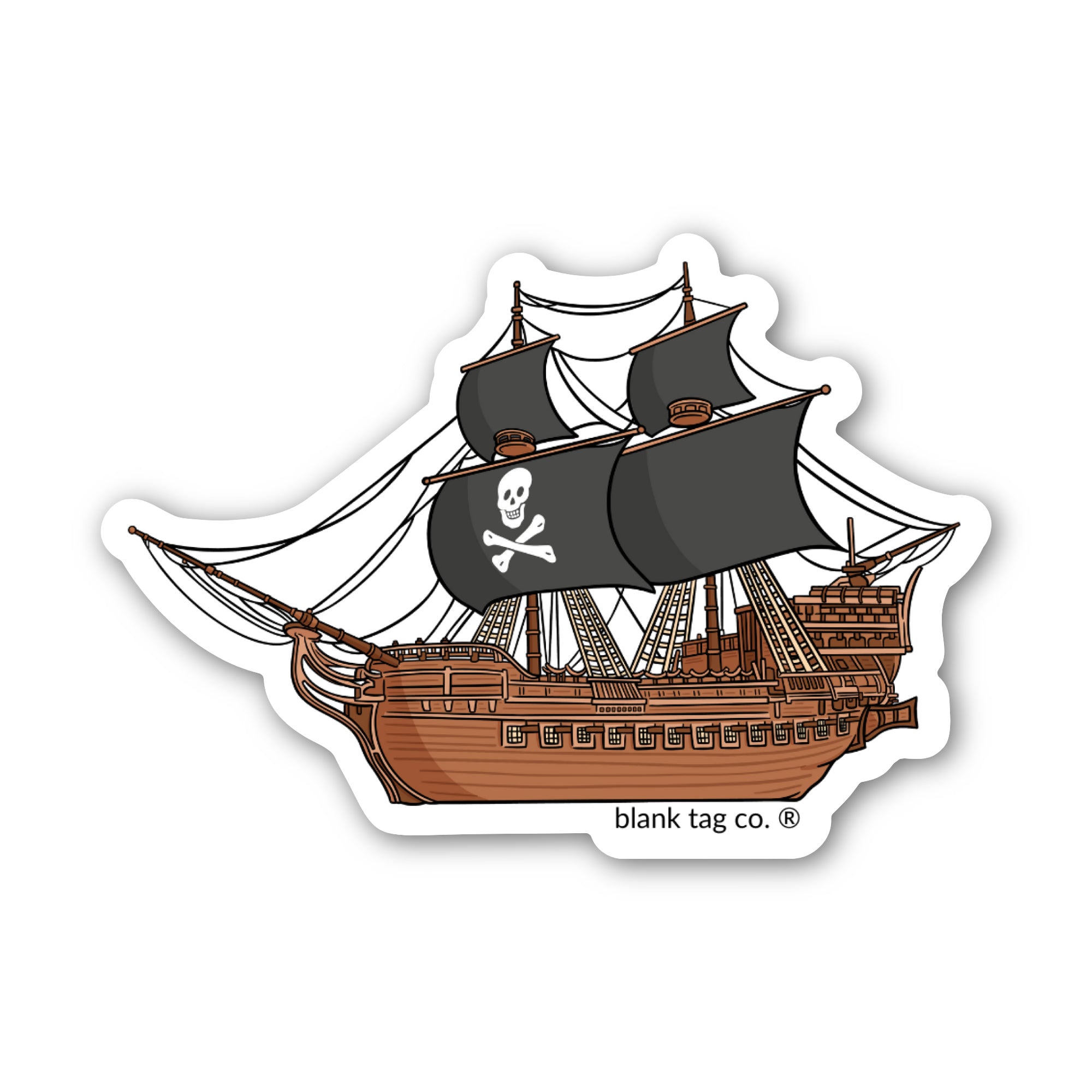 Blank Tag Co.® Pirate Ship Waterproof Sticker