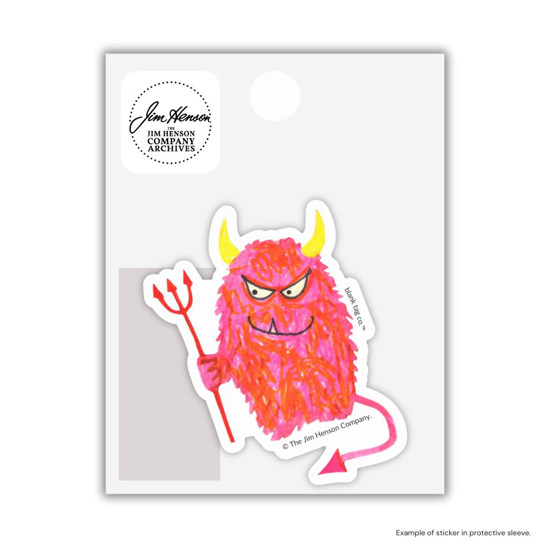 The Red Shaggy Shape Sticker