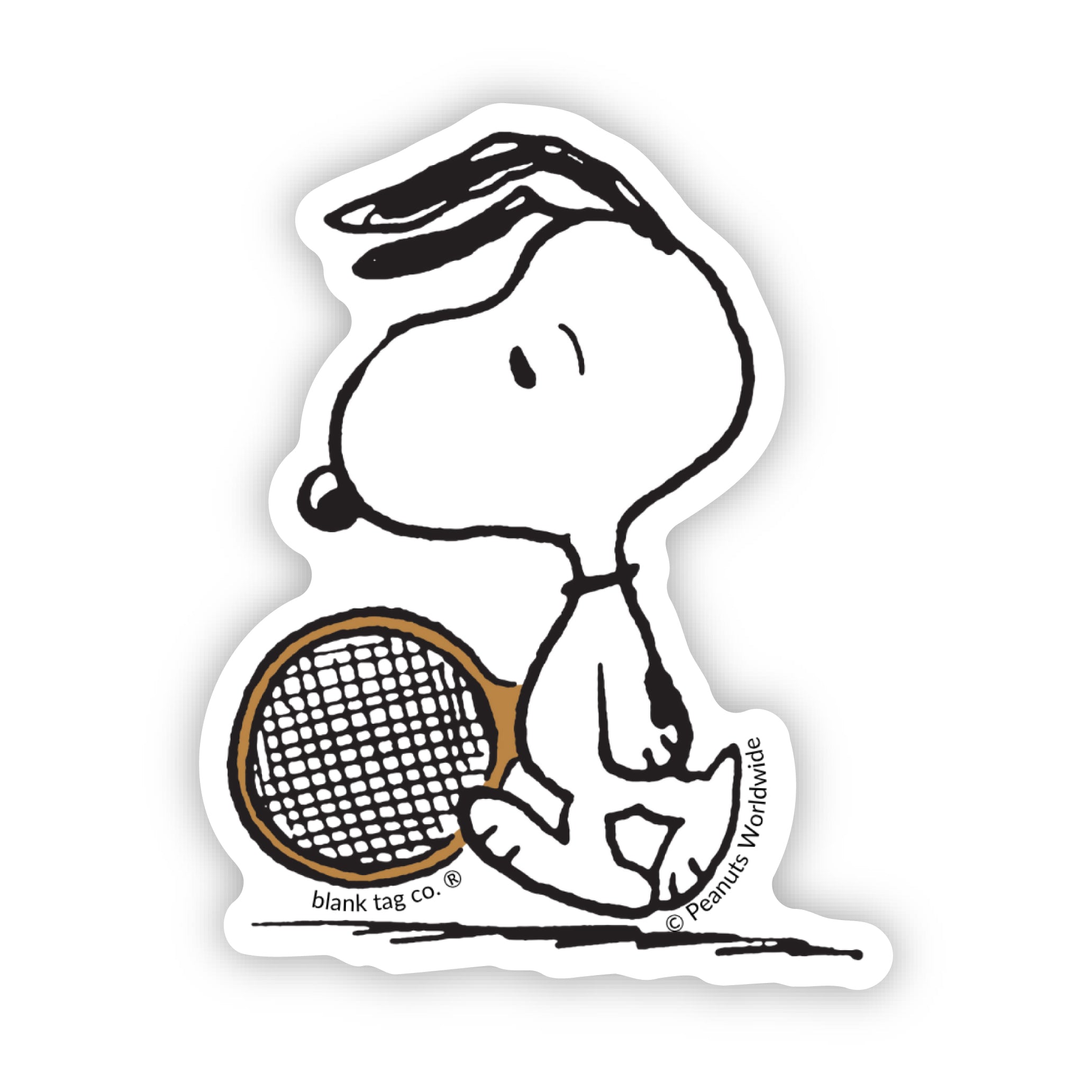 Peanuts® Sad Tennis Snoopy Waterproof Sticker