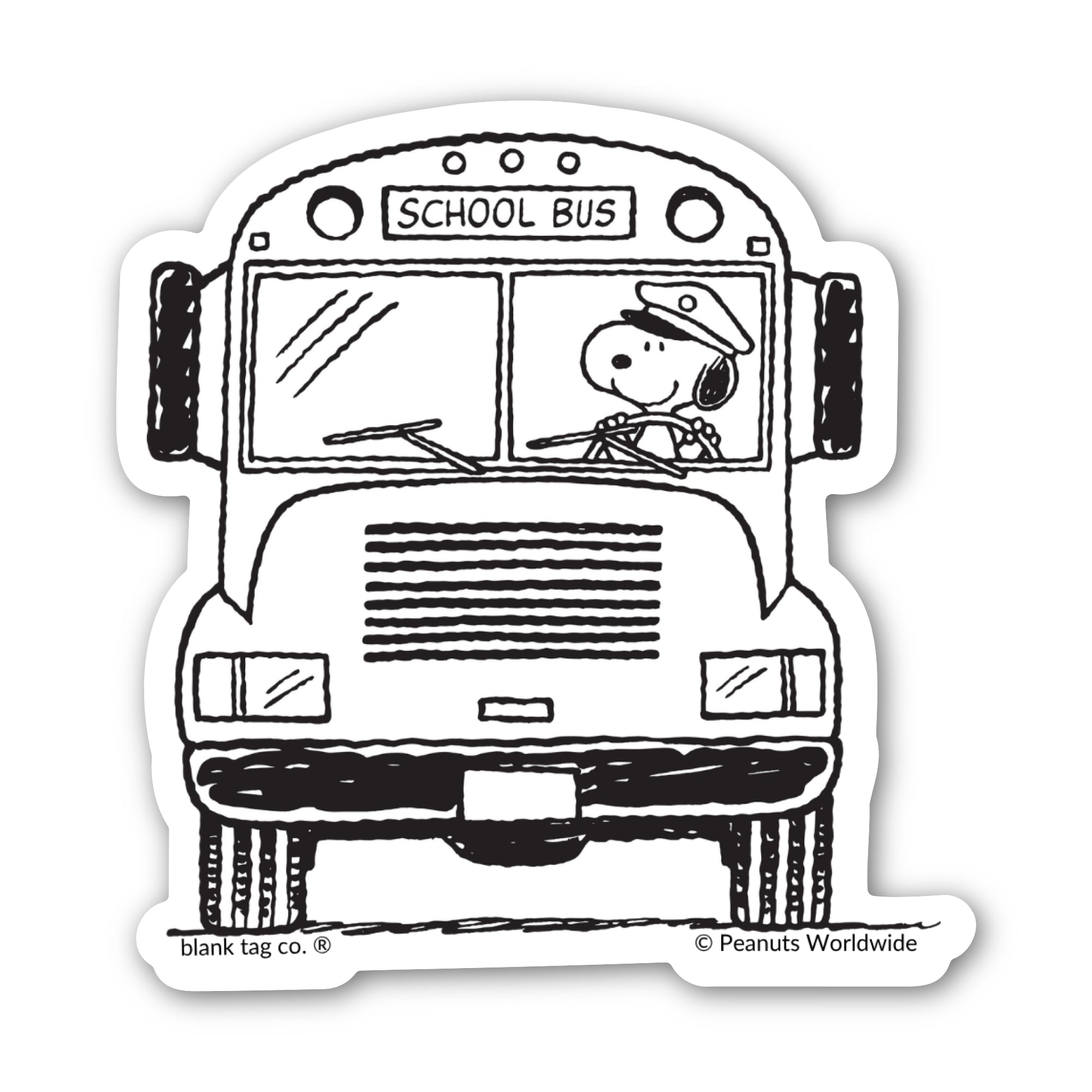 Peanuts® School Bus Driver Snoopy Waterproof Sticker