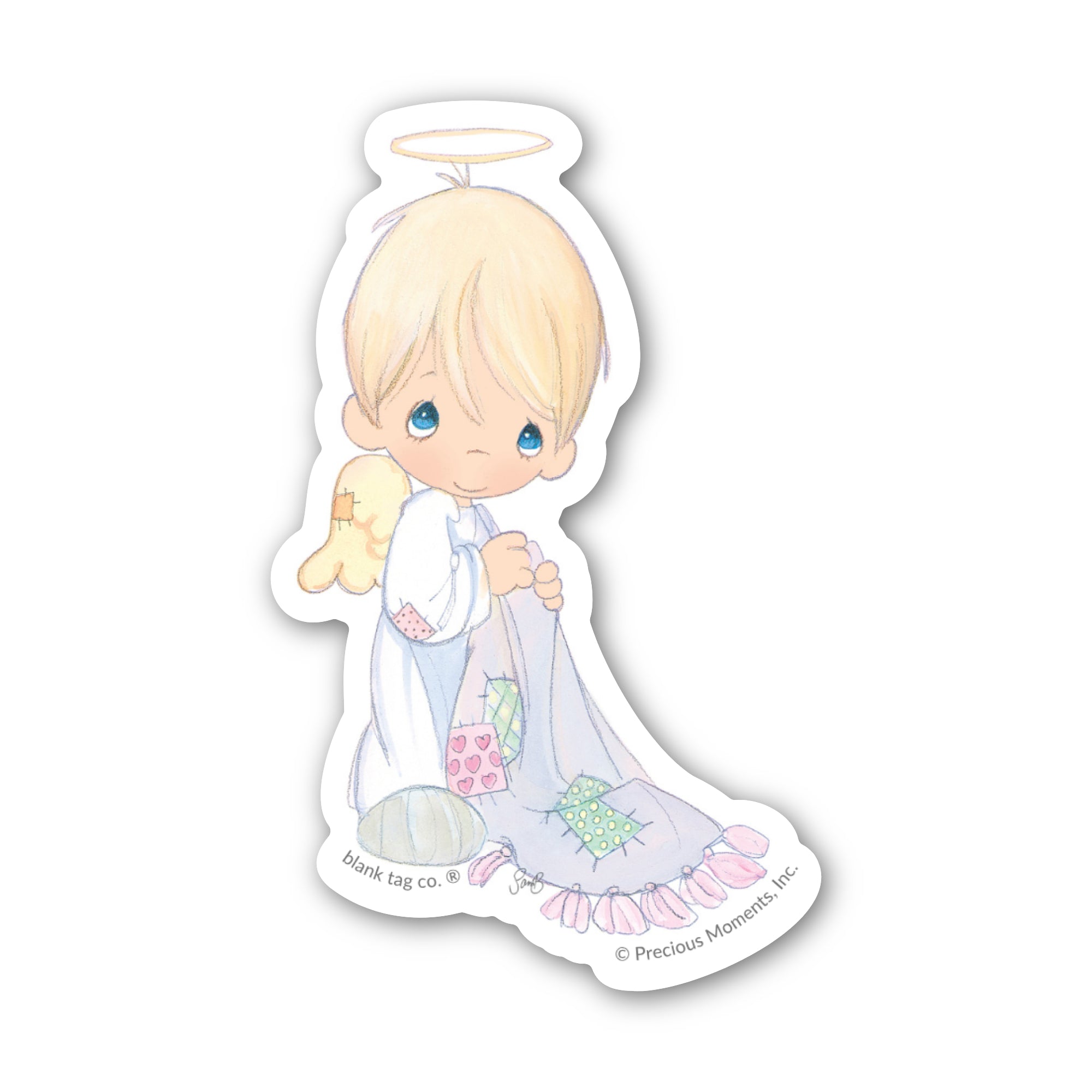 Precious Moments® Shy Angel Boy Sticker