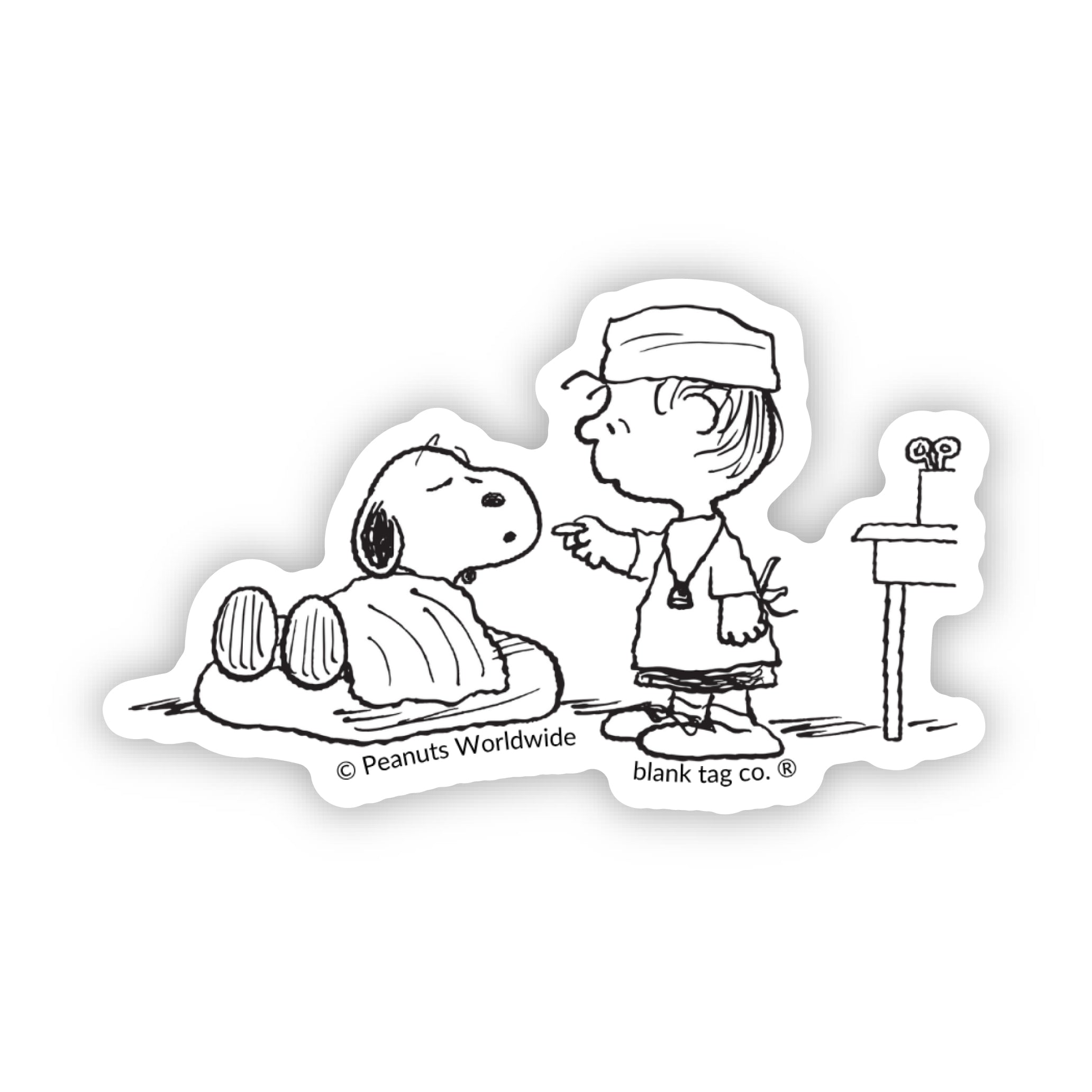 Peanuts® Sick Snoopy Waterproof Sticker